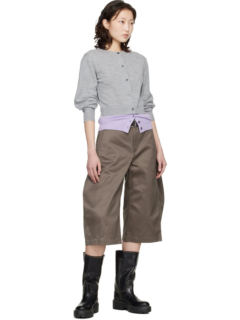 Meryll Rogge Gray & Purple Crew Neck Double Cardigan outlook