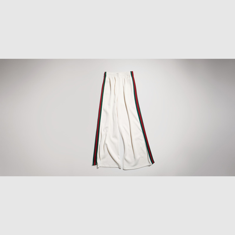 GUCCI Rib cotton jersey leisure pants with Web outlook
