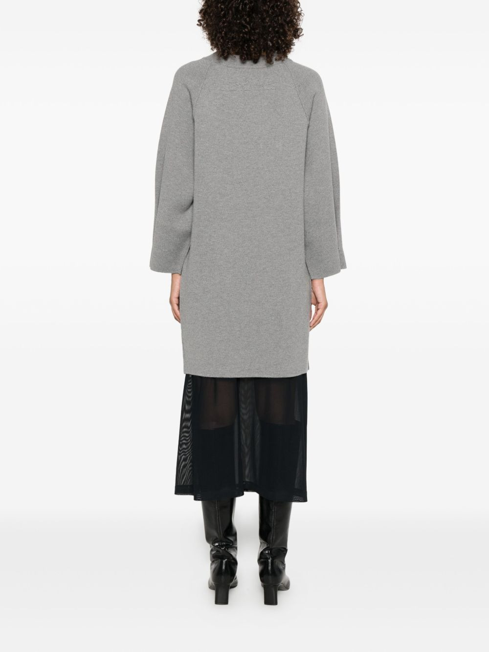 raglan-sleeve grey dress - 4
