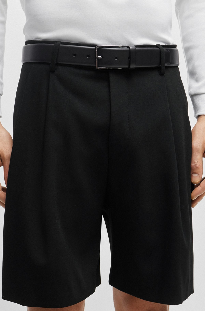 BOSS ITALIAN-LEATHER BELT WITH POLISHED GUNMETAL HARDWARE outlook