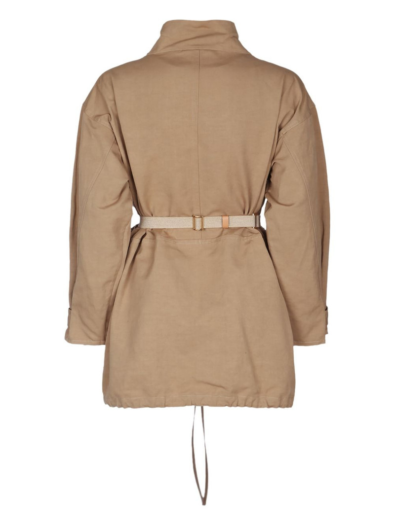 Prada belted half-zipped coat outlook