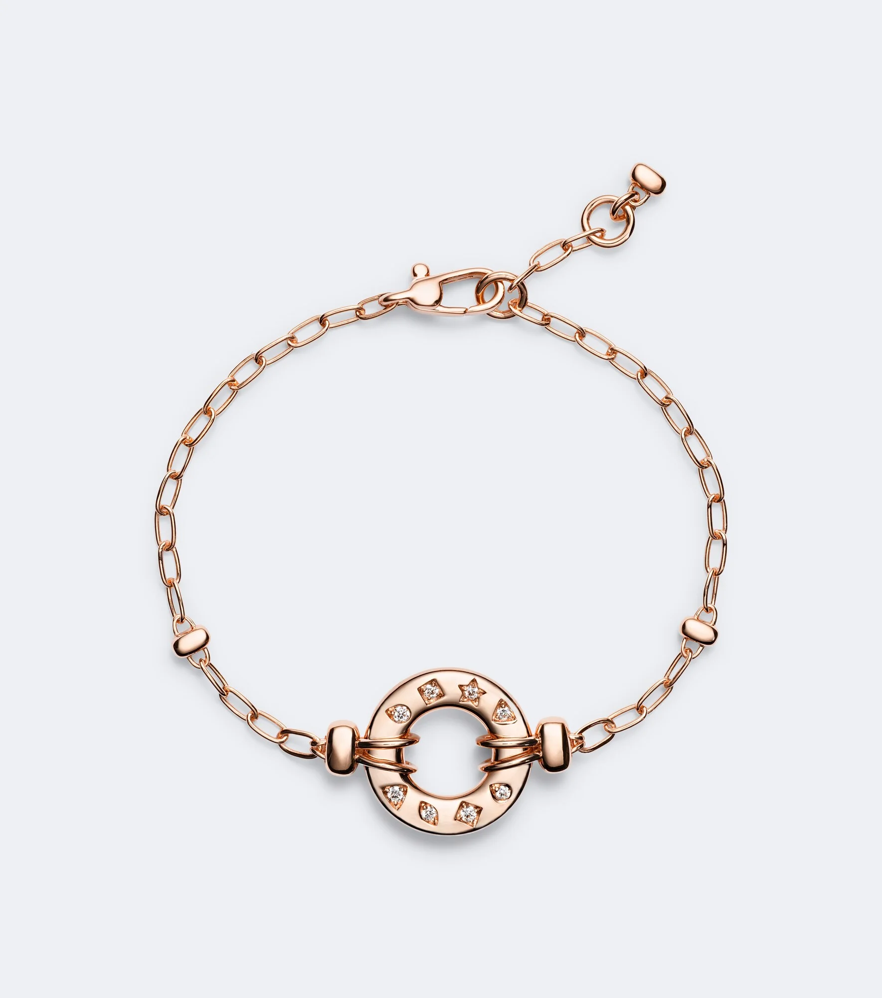 Iconica 18kt rose gold bracelet with diamonds - 1