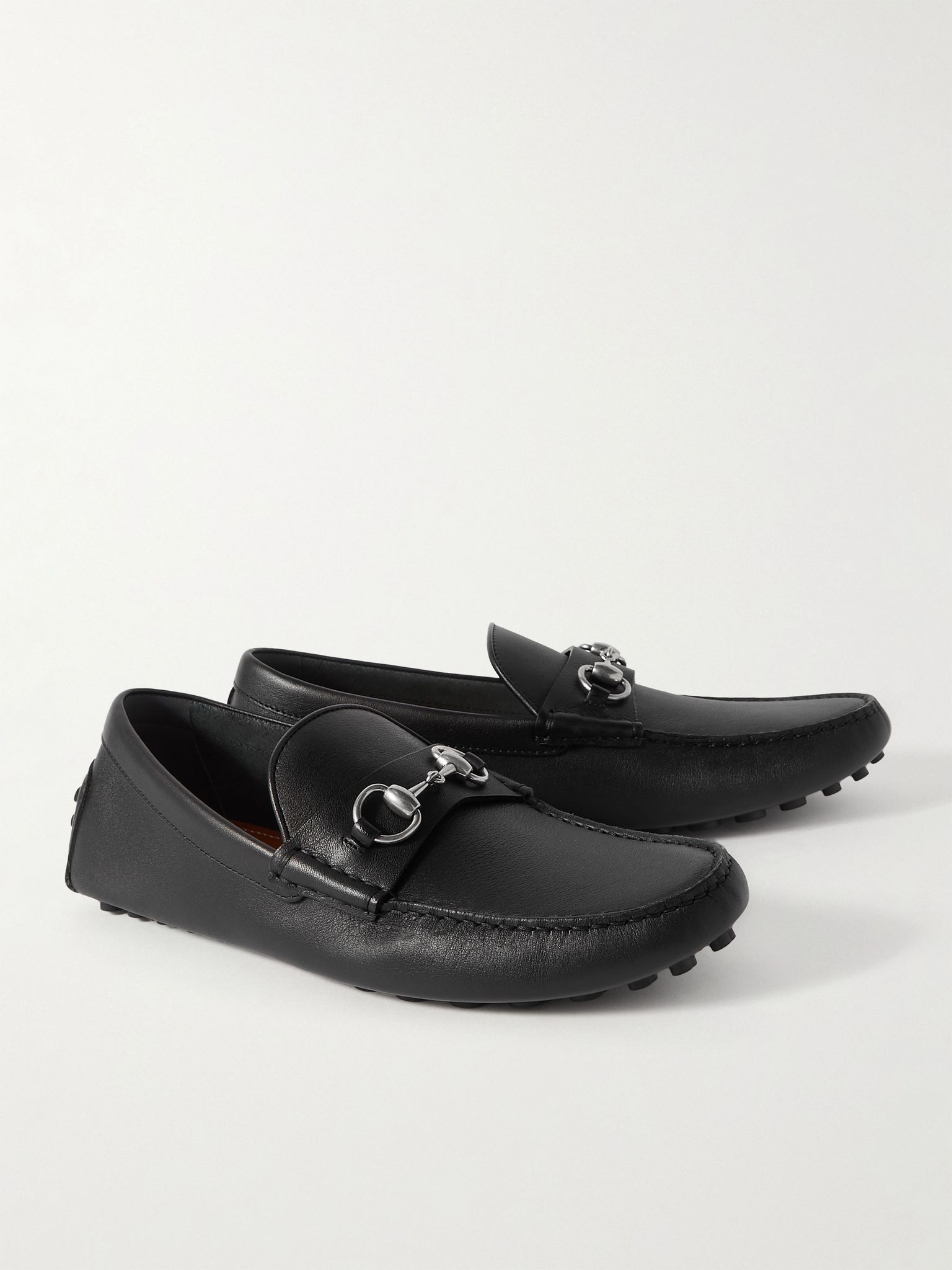 Byorn Horsebit-Embellished Leather Driving Shoes Black - 4