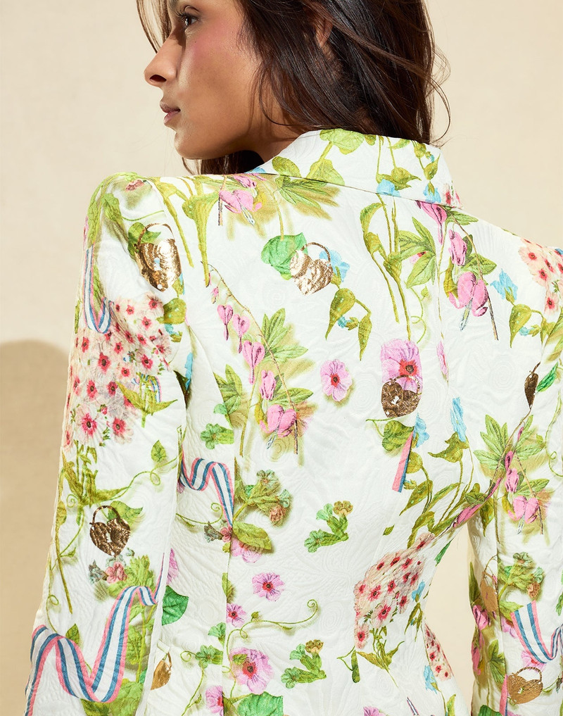 Printed Brocade Fitted Jacket 4