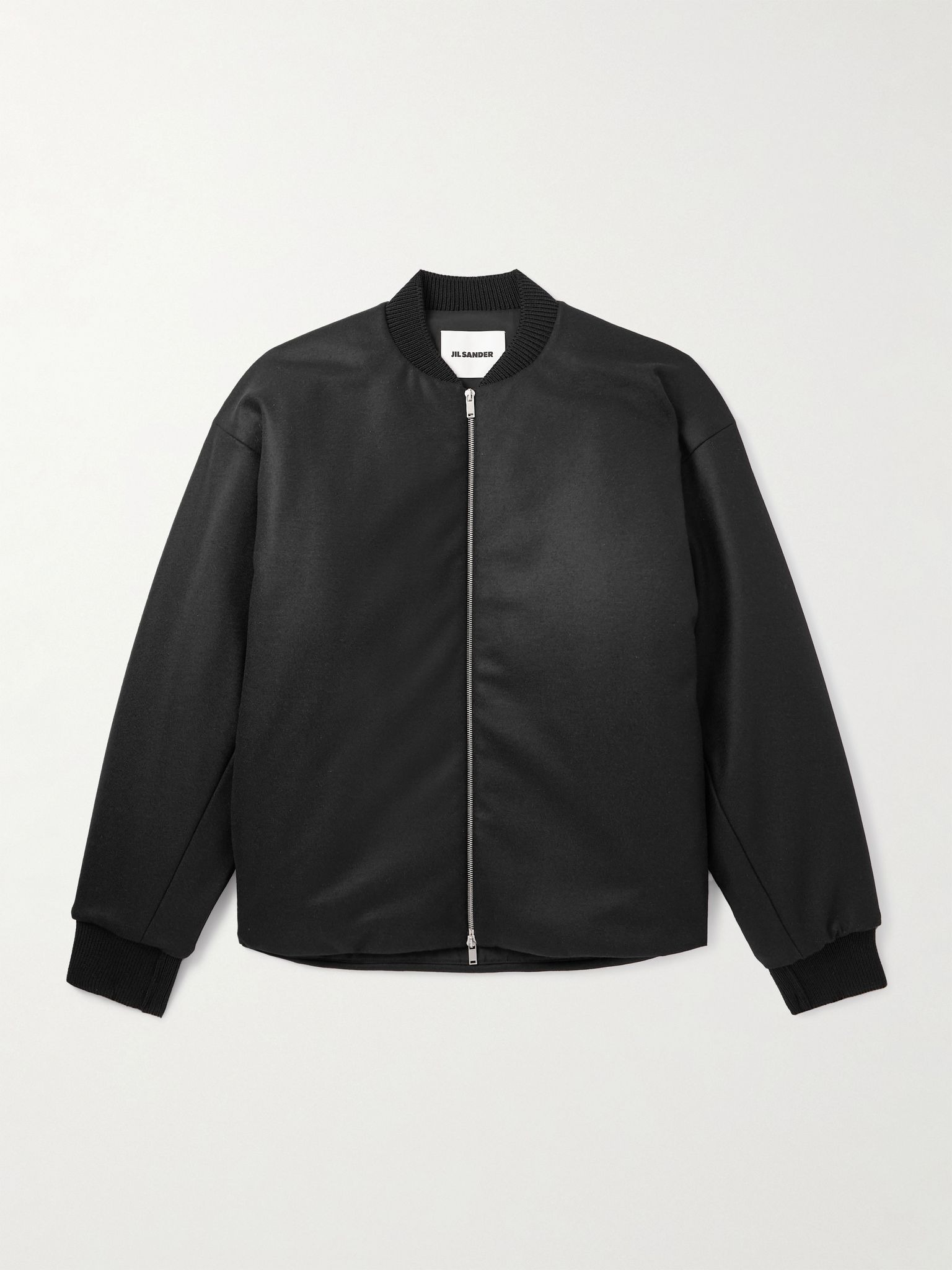 Padded Wool-Felt Bomber Jacket Black - 1