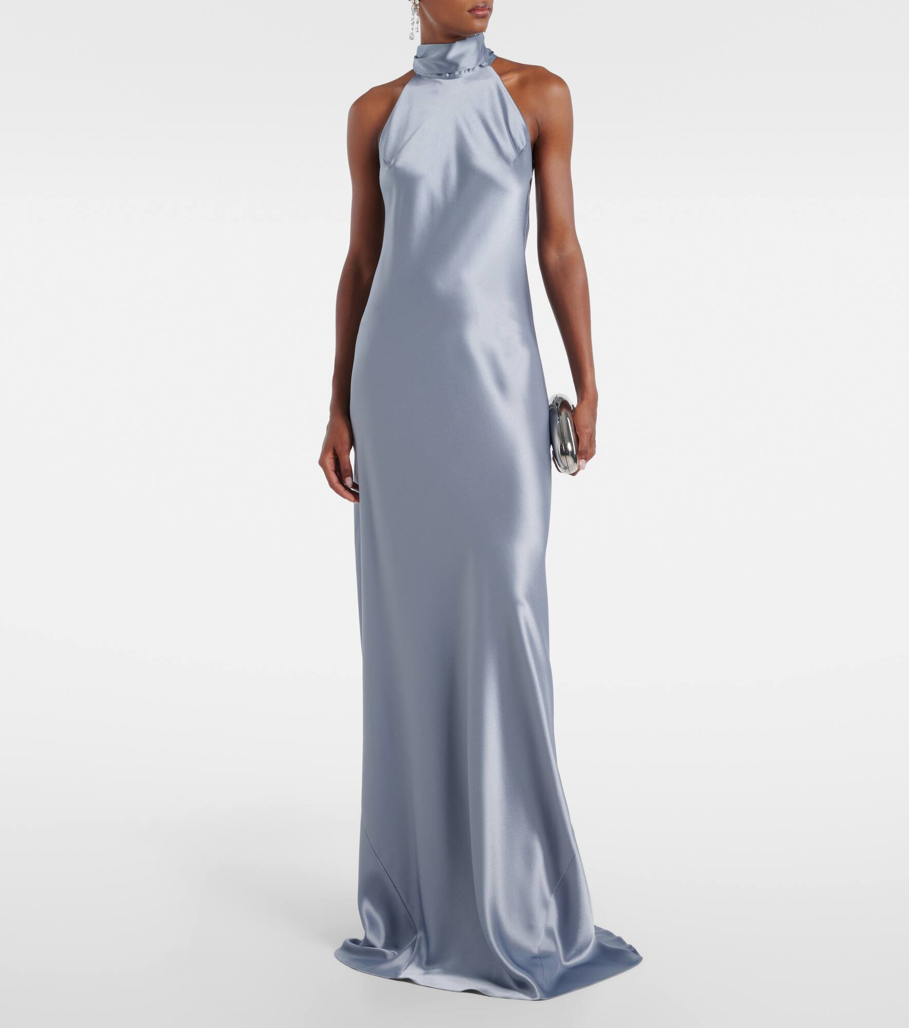 Sienna halterneck satin gown - 2