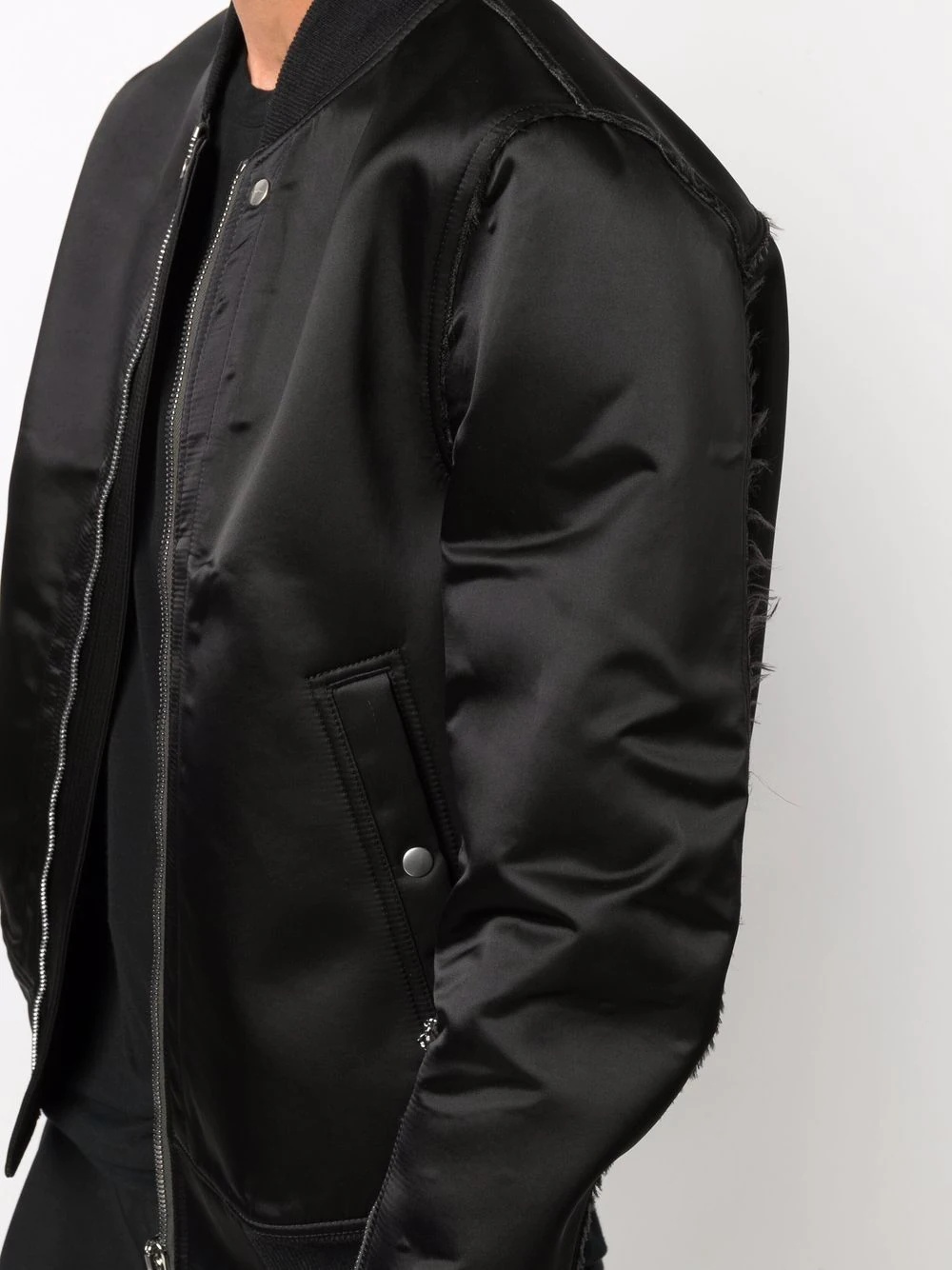 long-sleeve satin bomber jacket - 10