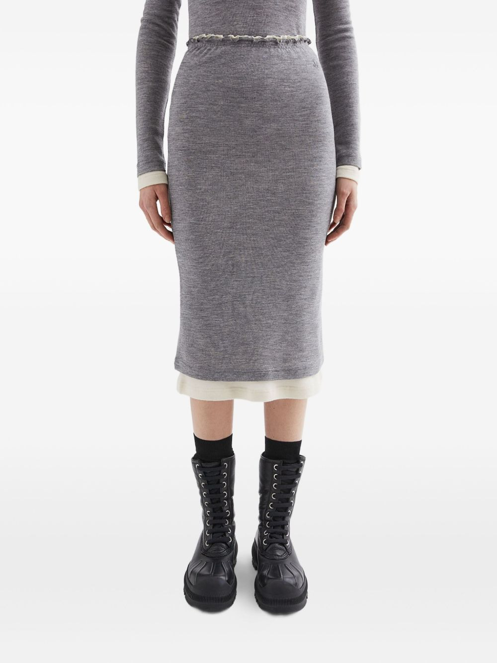 lightweight wool layered skirt - 3