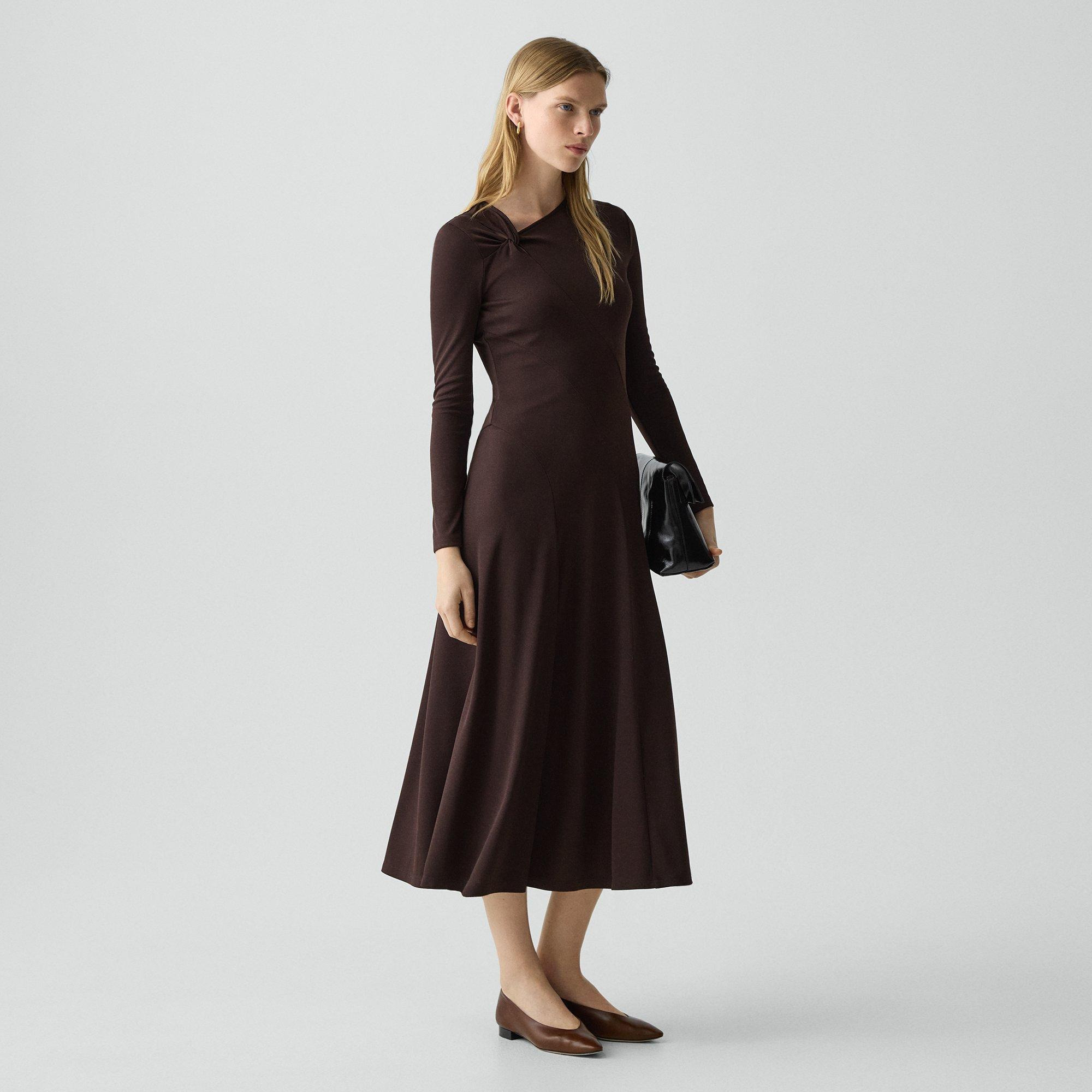 Twist Neck Dress in Crepe Jersey - 2