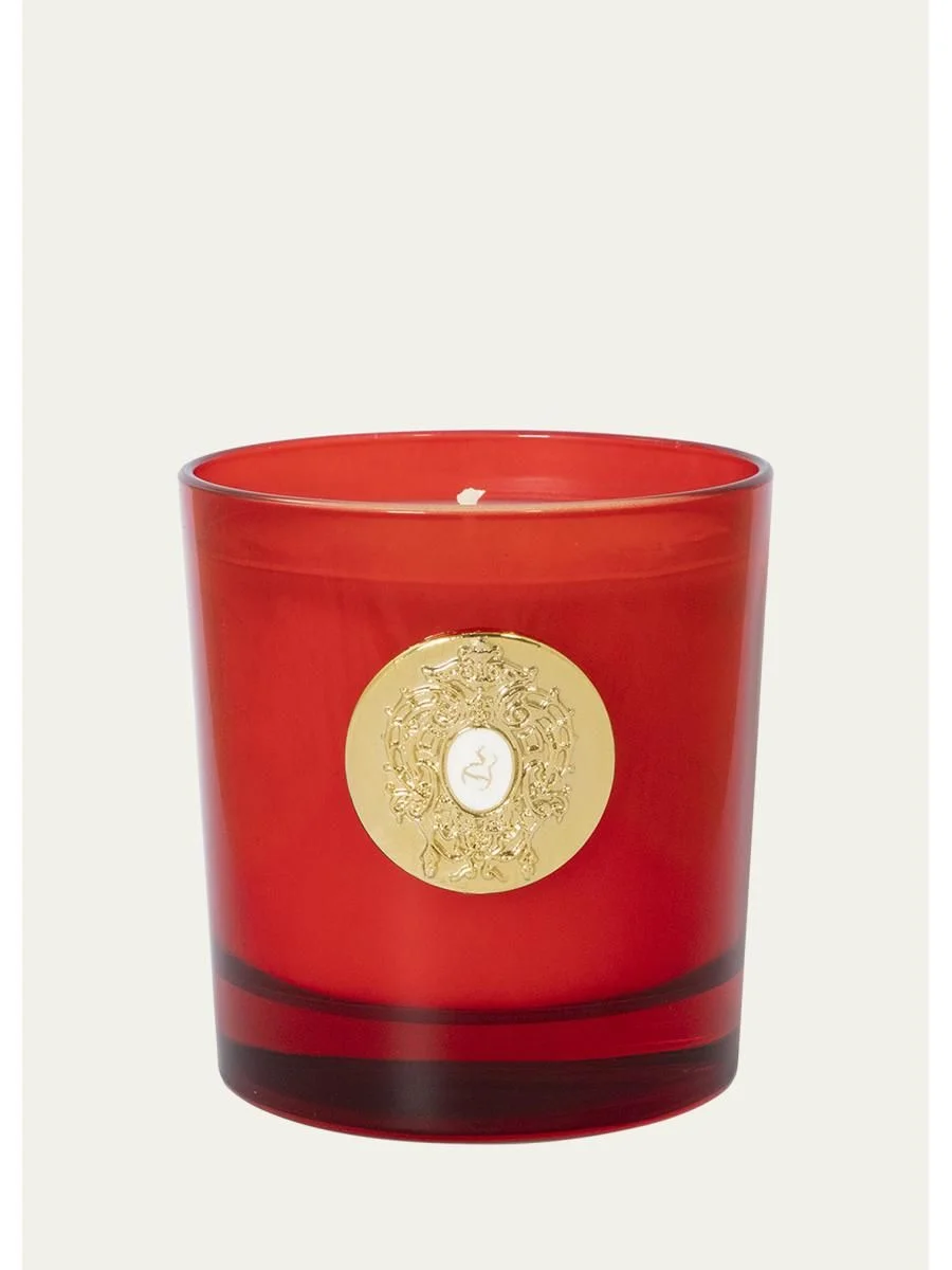 8.81 oz. Wirtanen Red Glass Candle - 1