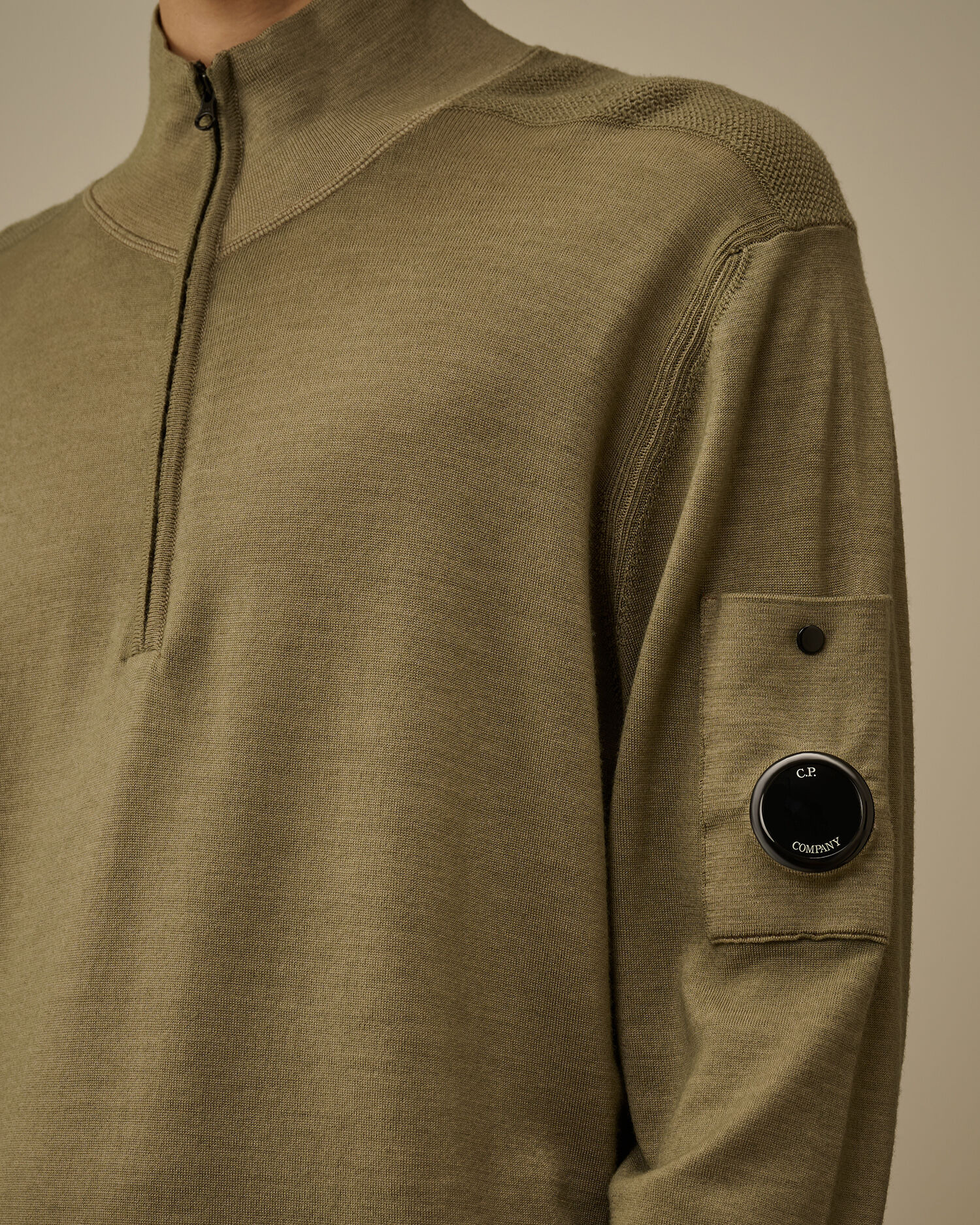 Merino Wool Half Zip Sweater - 5