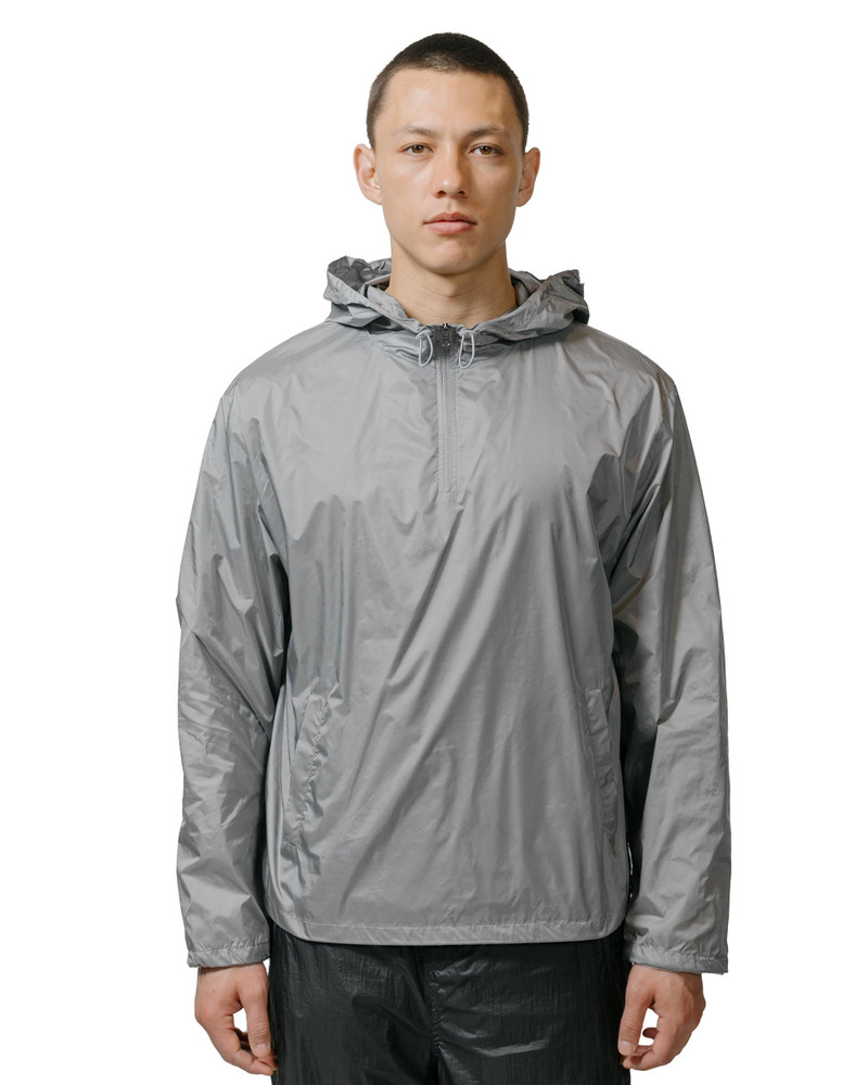 AMOMENTO Glossy Nylon Half Zip-Up Jumper Blue Grey outlook