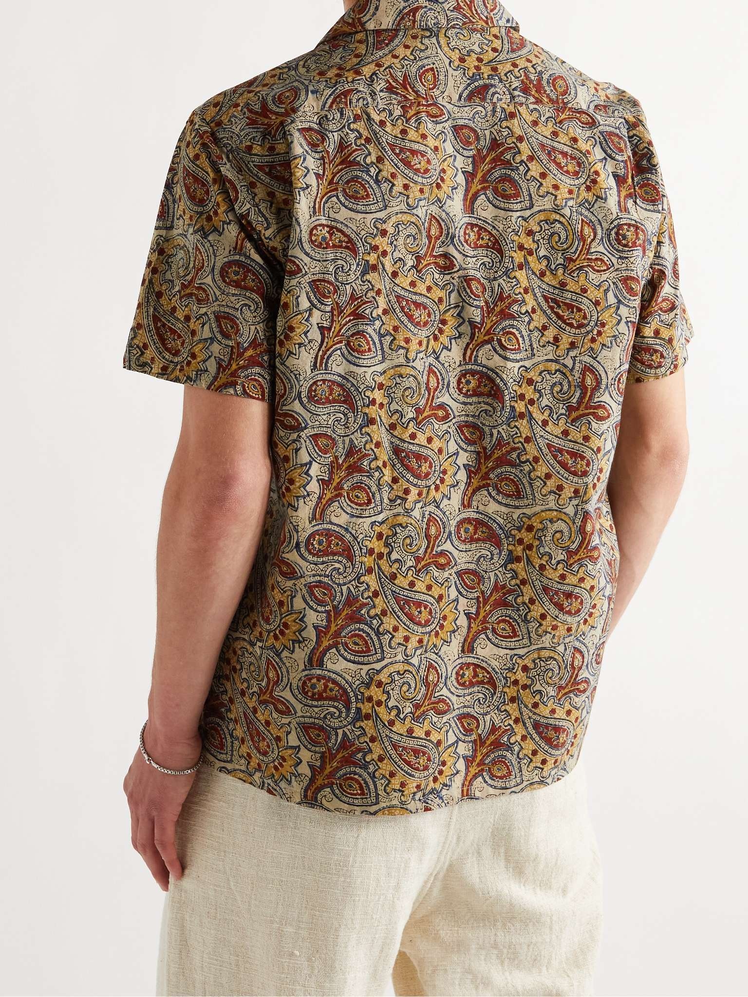 Slim-Fit Convertible-Collar Paisley-Print Cotton-Poplin Shirt - 4