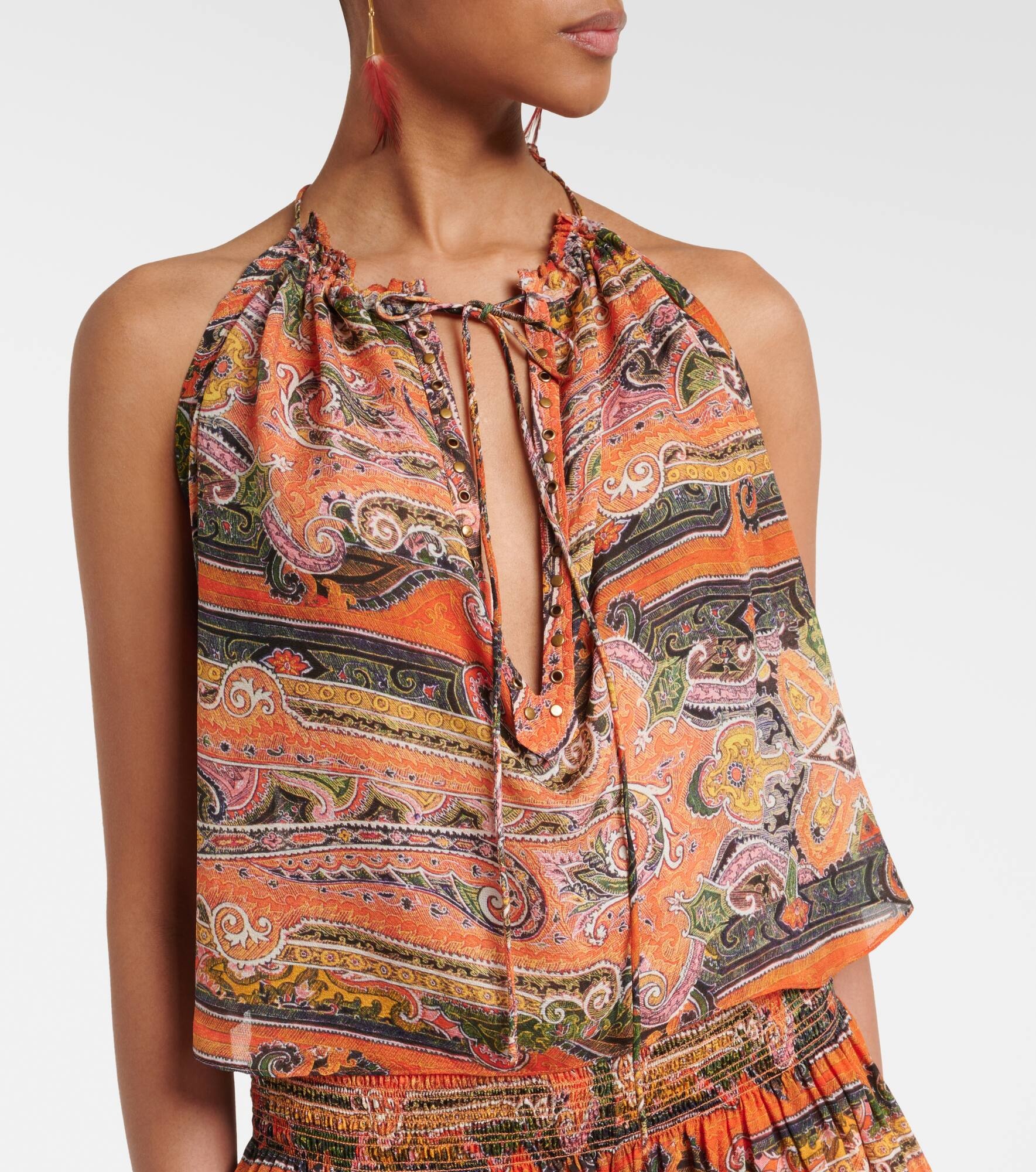 Marilou paisley silk voile top - 5