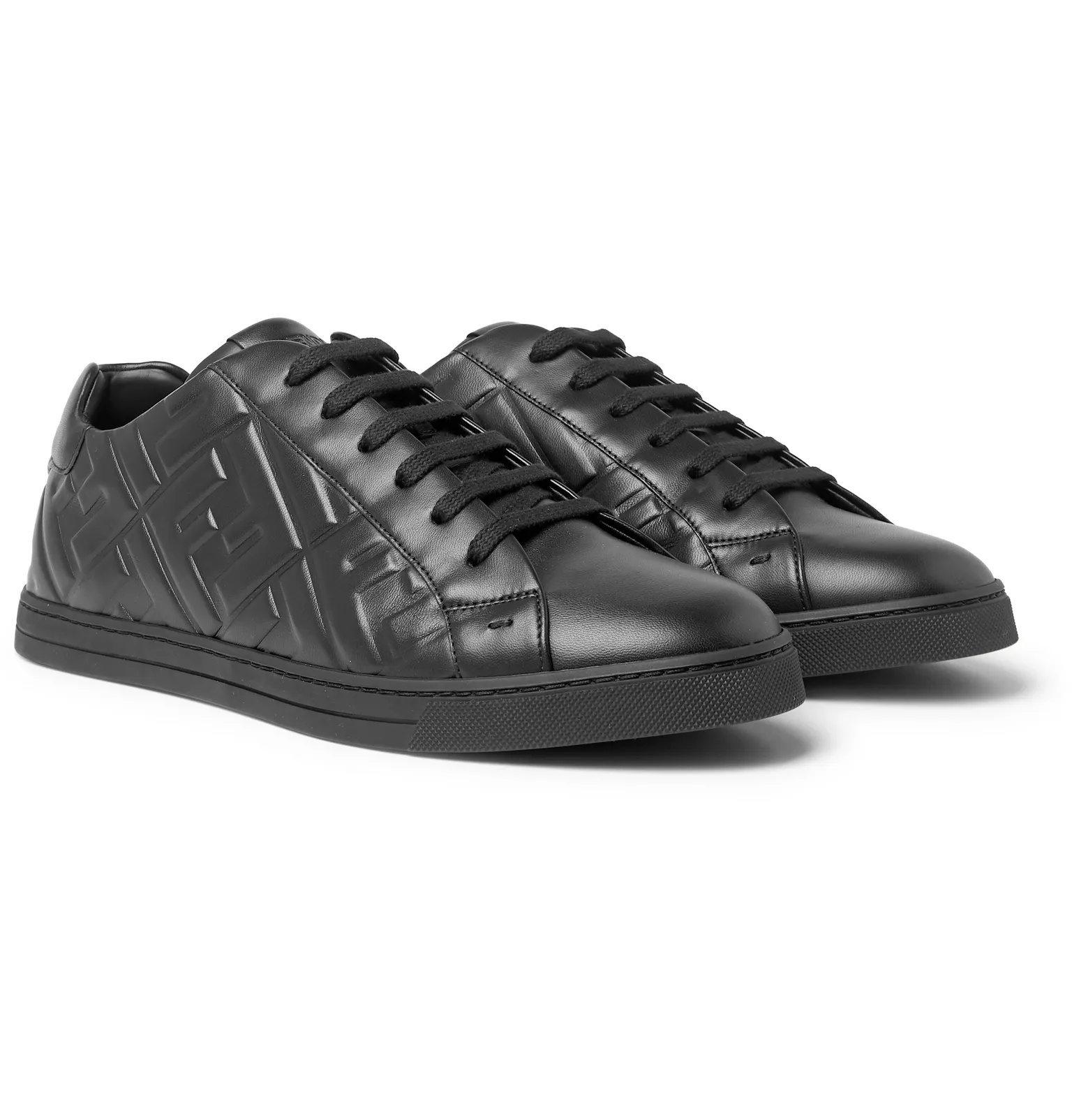 Logo-Embossed Leather Sneakers - 8