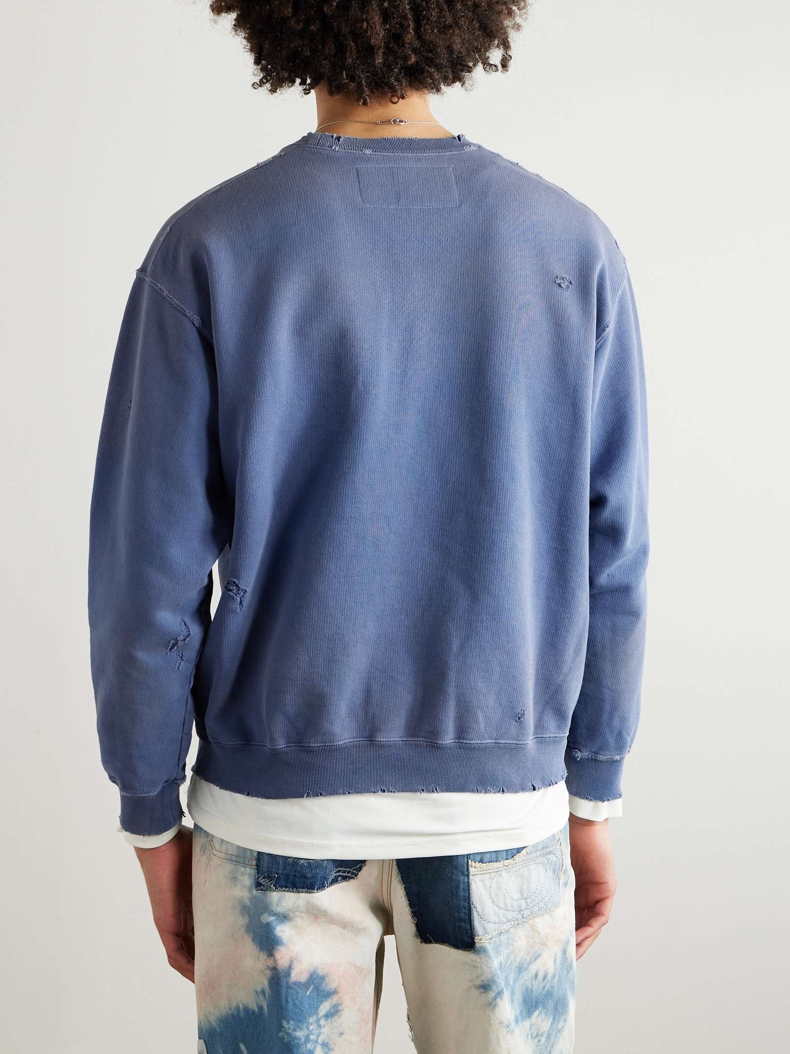 Savage Printed Distressed Cotton-Jersey Sweatshirt - 4