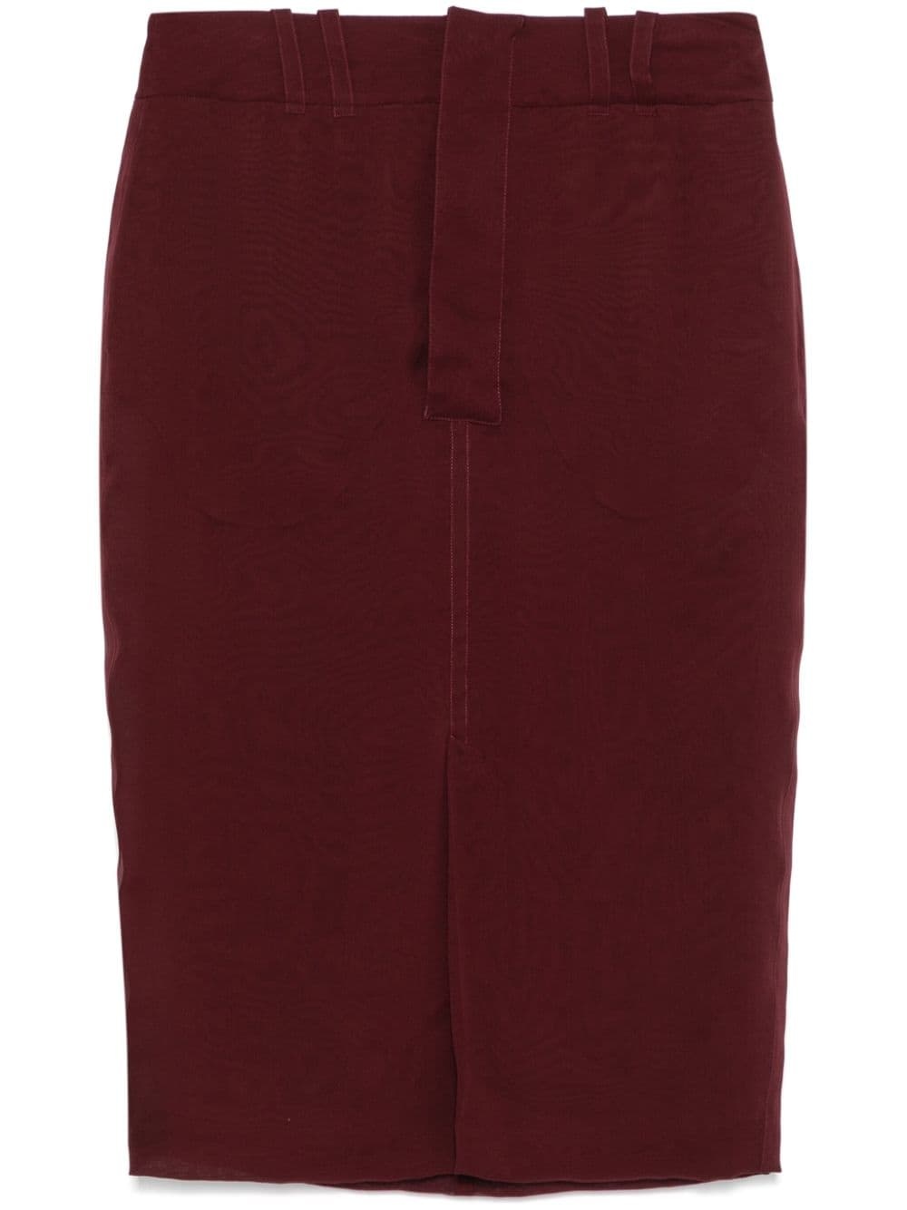 silk crepe pencil skirt - 1