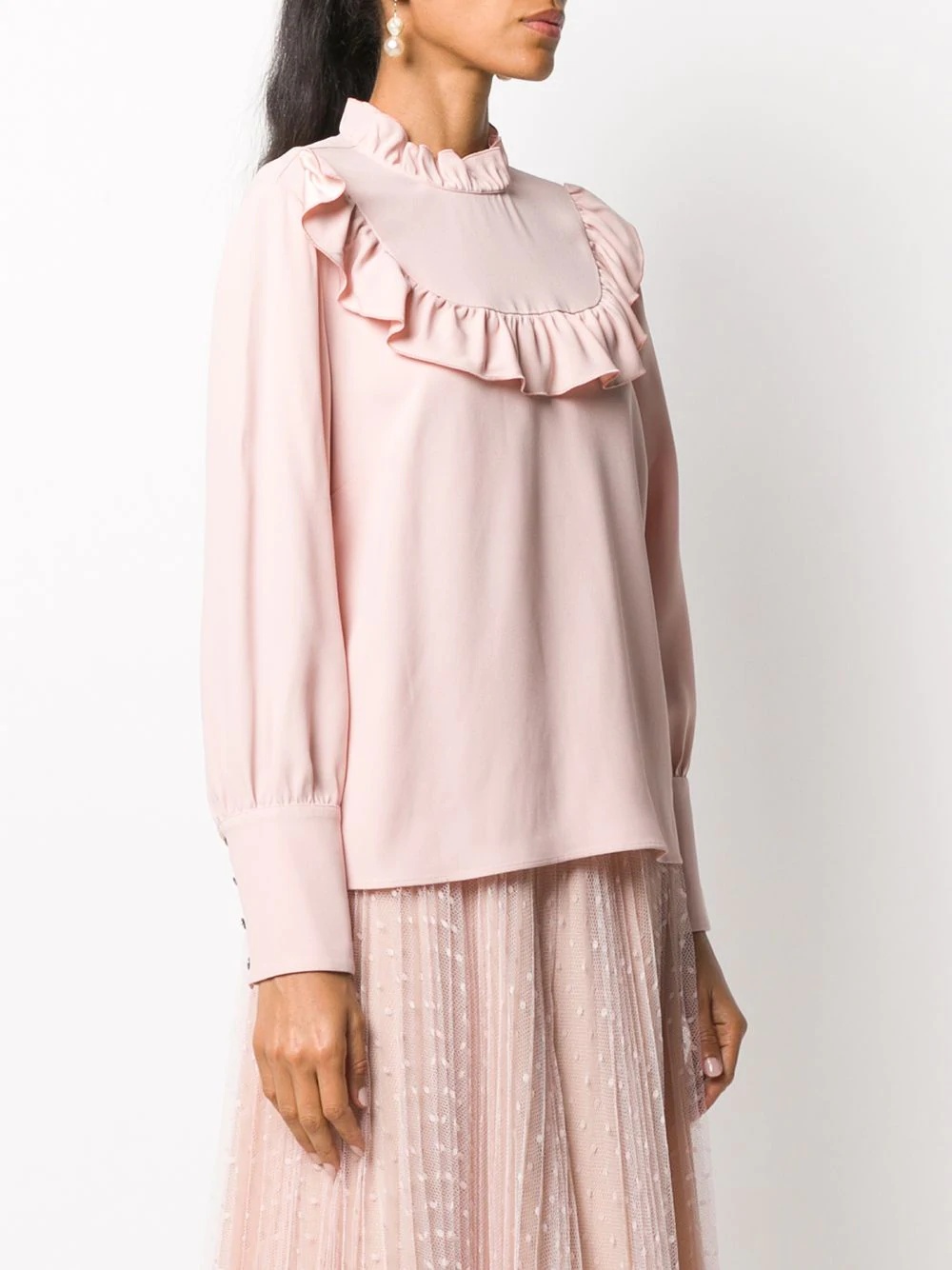 ruffled long-sleeved top - 3