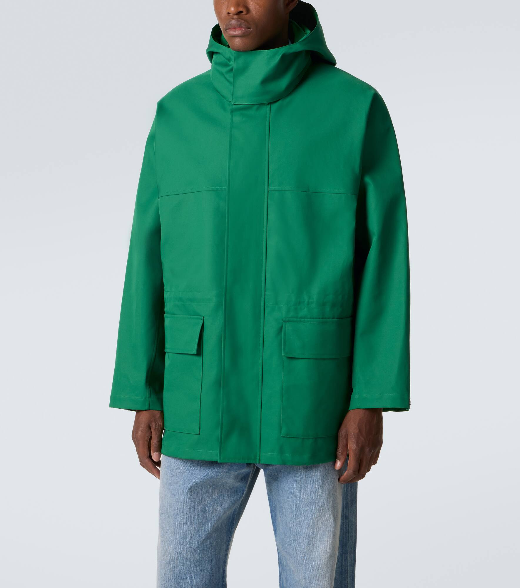 Hooded cotton gabardine jacket - 3