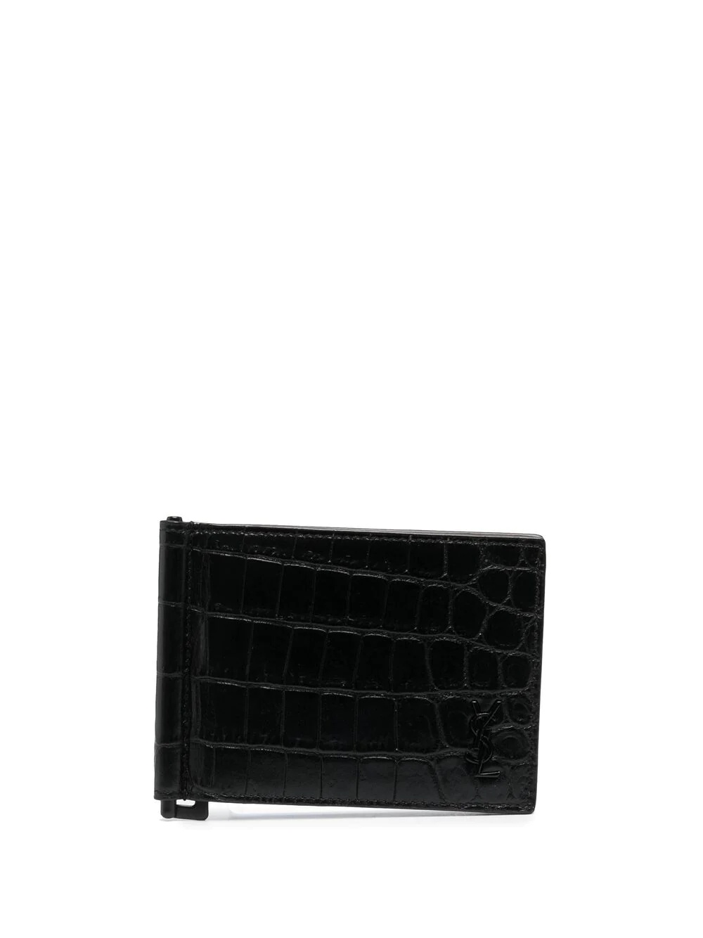 croc-effect leather cardholder - 1