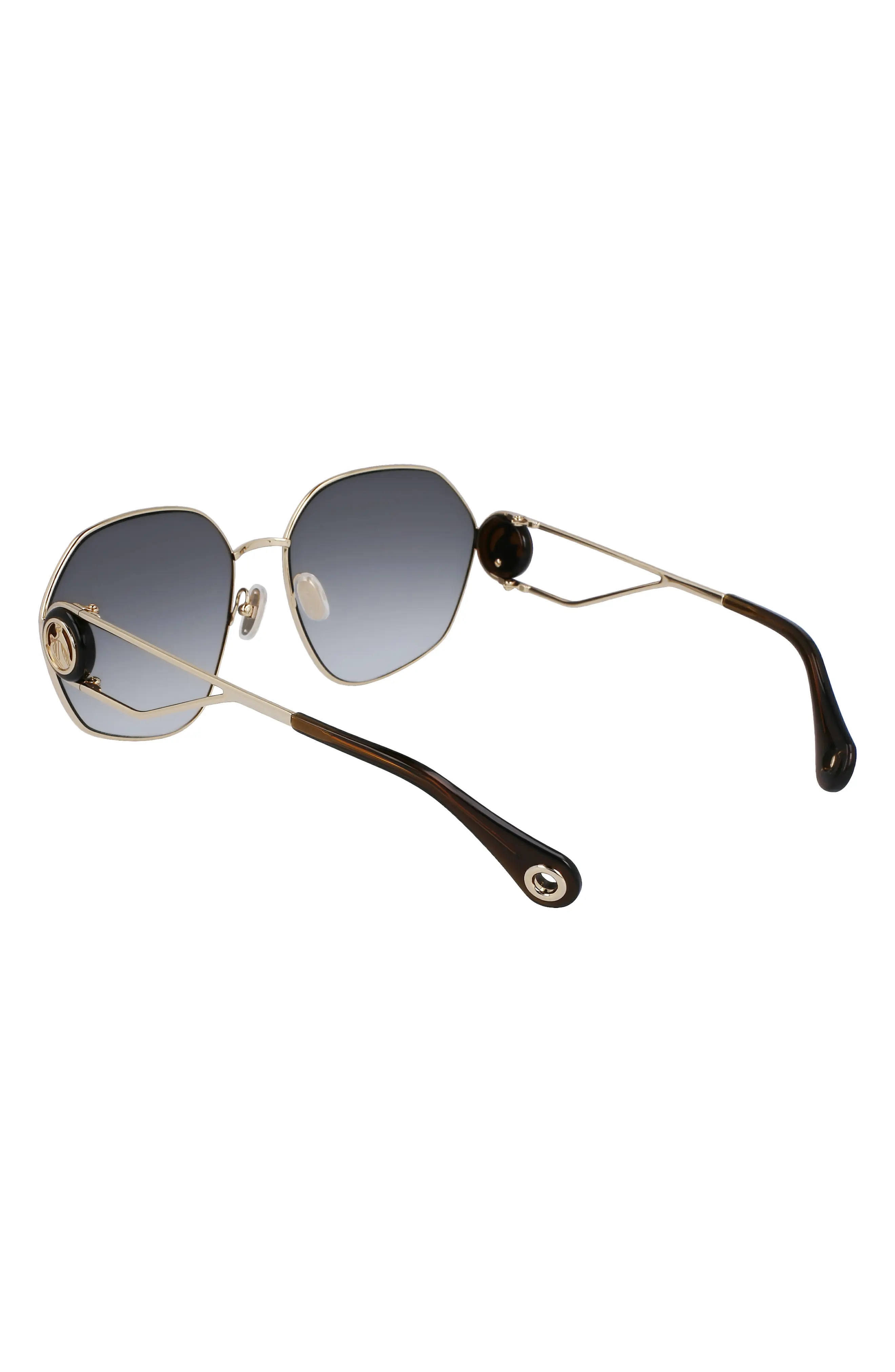 Mother & Child 62mm Oversize Rectangular Sunglasses in Gold/Gradient Khaki - 3