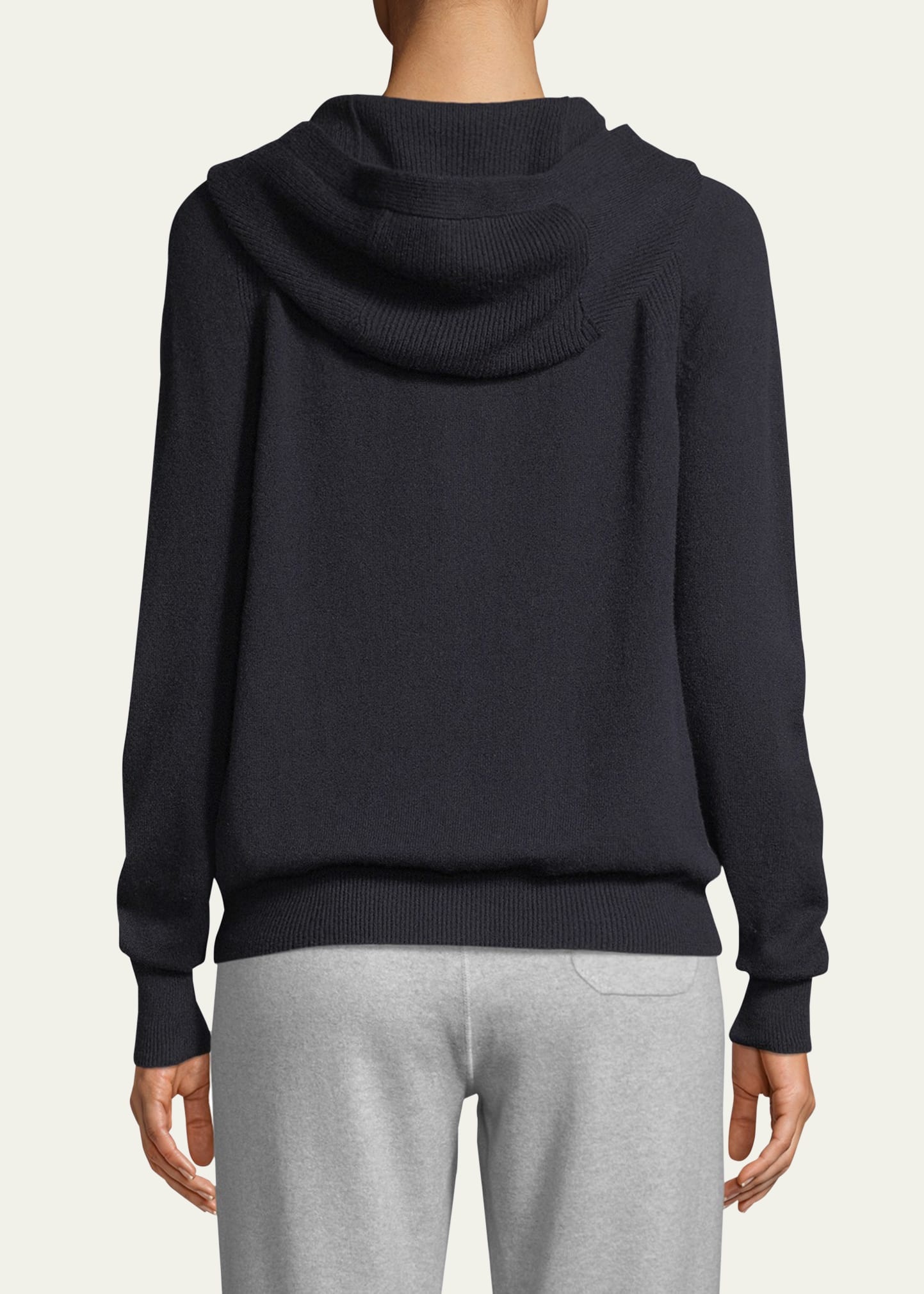 Merano Cashmere Zip-Front Hoodie Sweater - 3