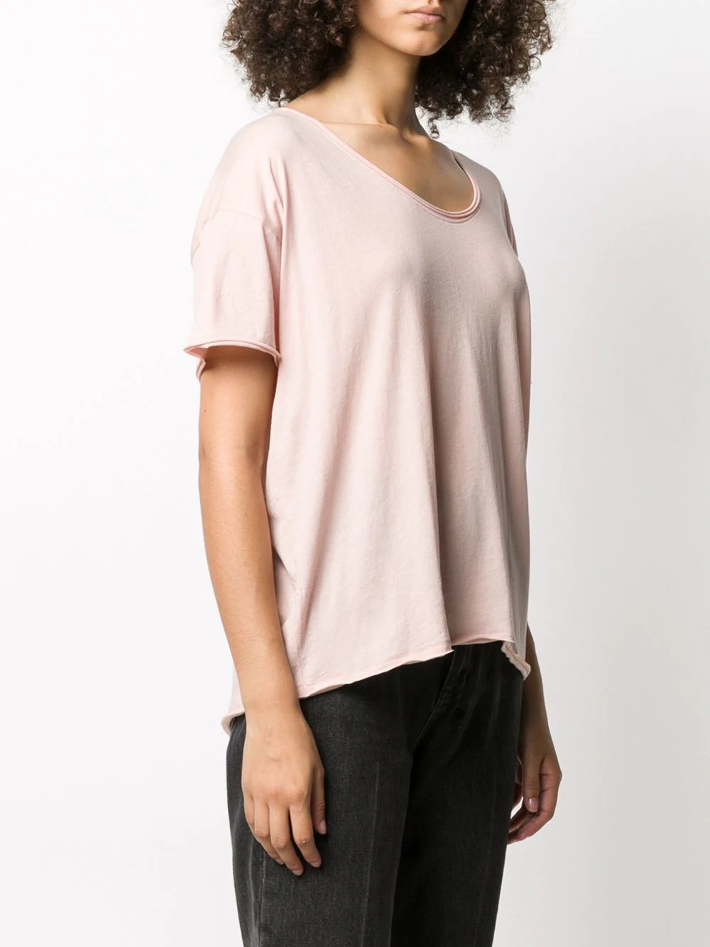 plain scoop neck T-Shirt - 3