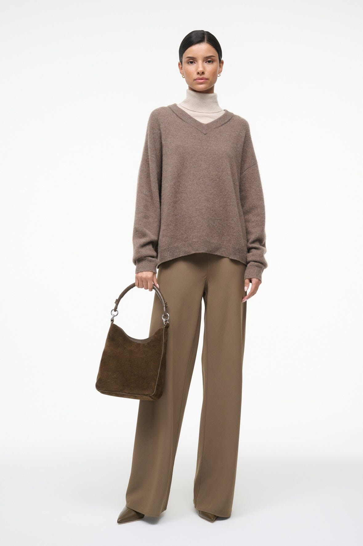 STAUD MEL SHOULDER BAG TRUFFLE SUEDE - 8