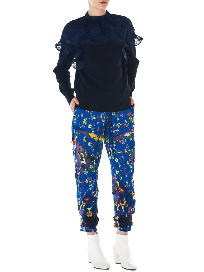 sacai Floral Lace Sweatshirt outlook