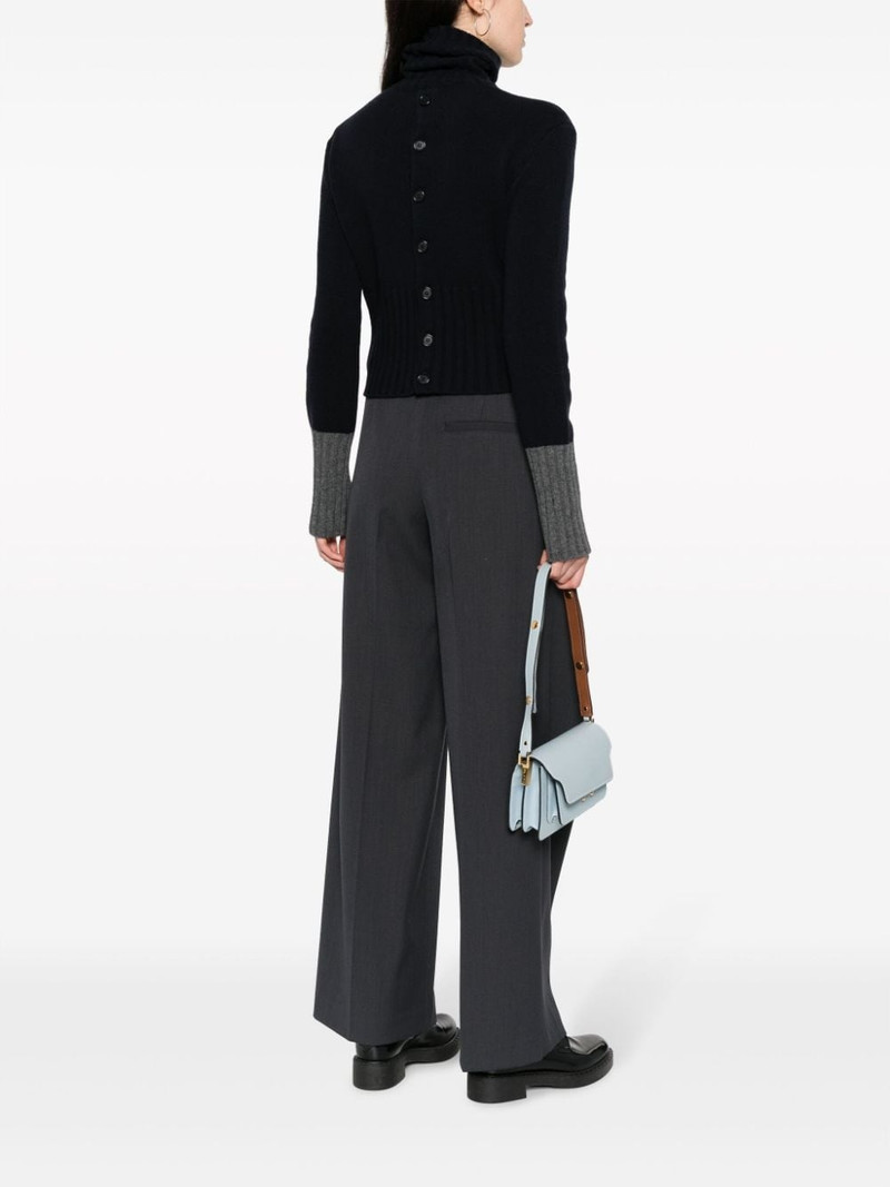 Plan C colour-block virgin wool roll-neck jumper outlook