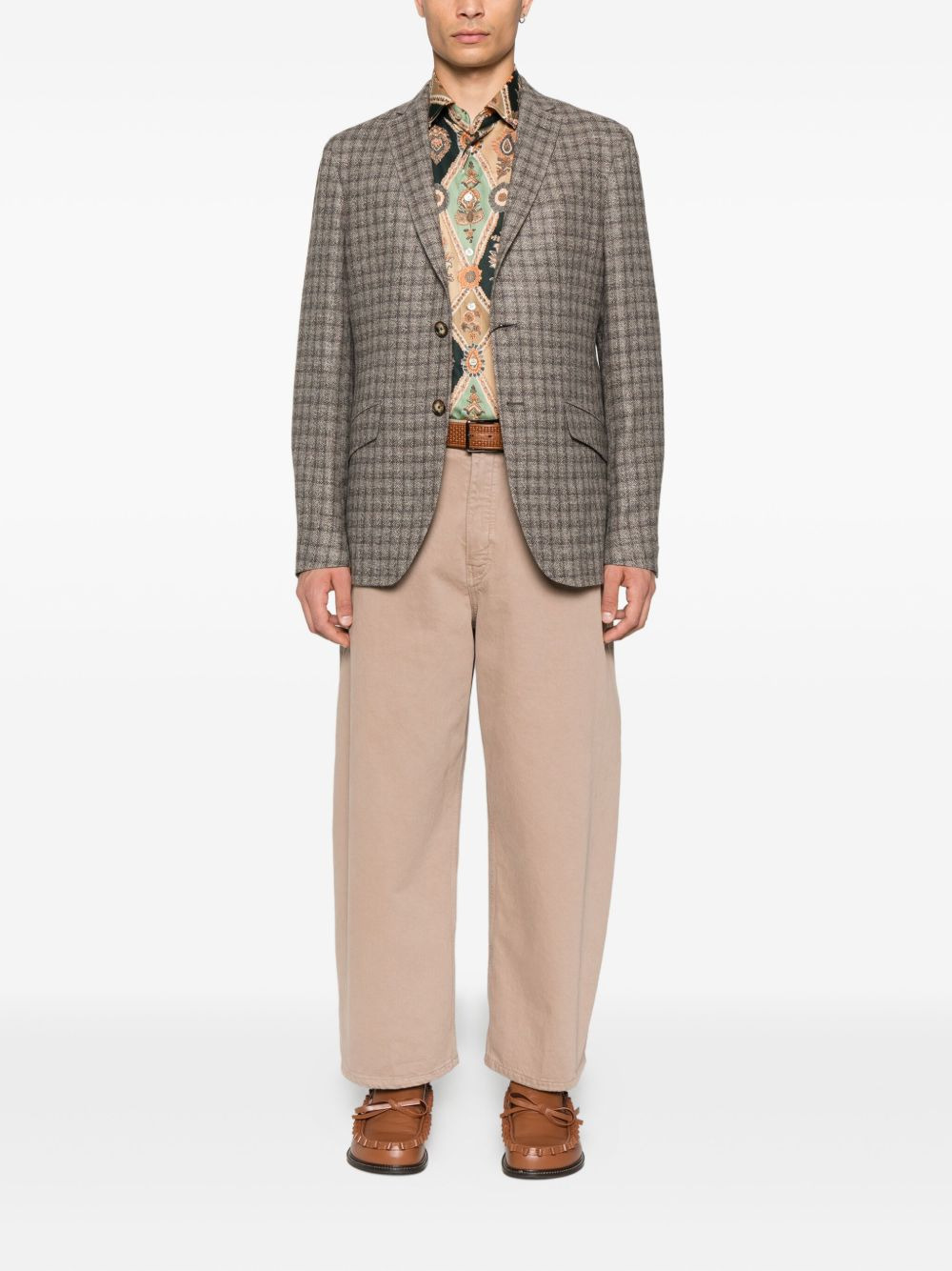checked paisley-lined blazer - 2