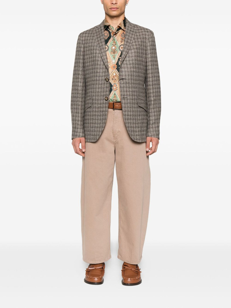 Etro checked paisley-lined blazer outlook