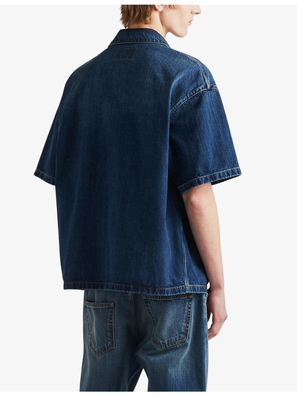 Brand-plaque relaxed-fit denim shirt - 4