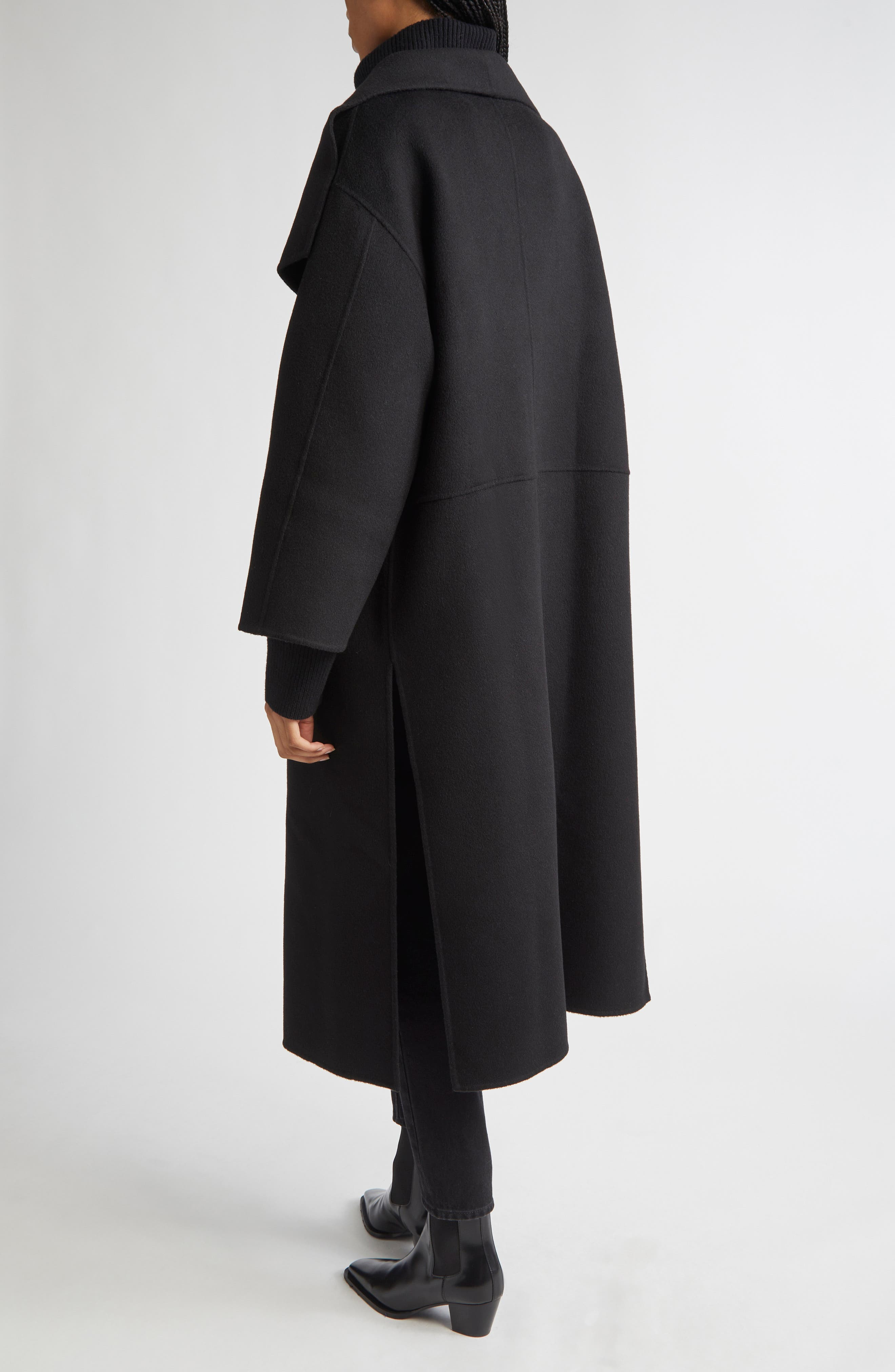 TOTEME Annecy Open Front Wool & Cashmere Coat in Black at Nordstrom - 3