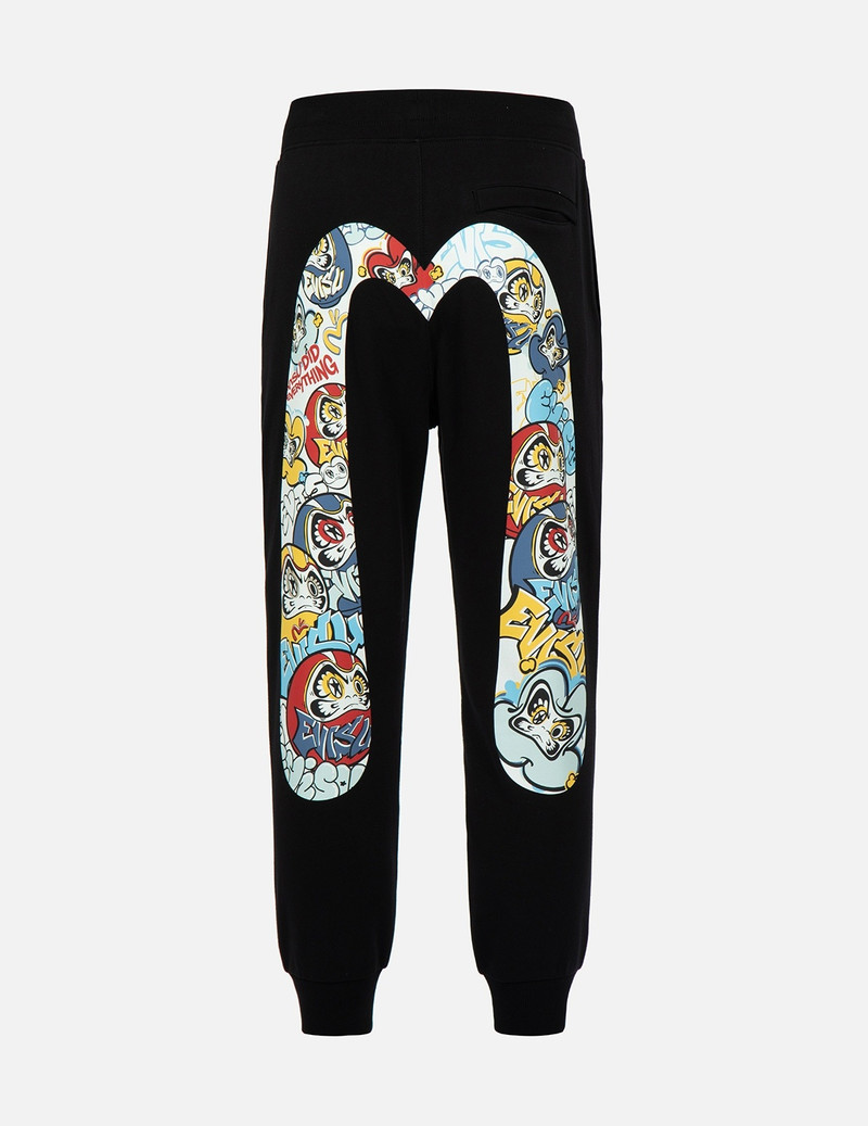 EVISU GRAFFITI DARUMA DAICOCK PRINT SWEATPANTS outlook