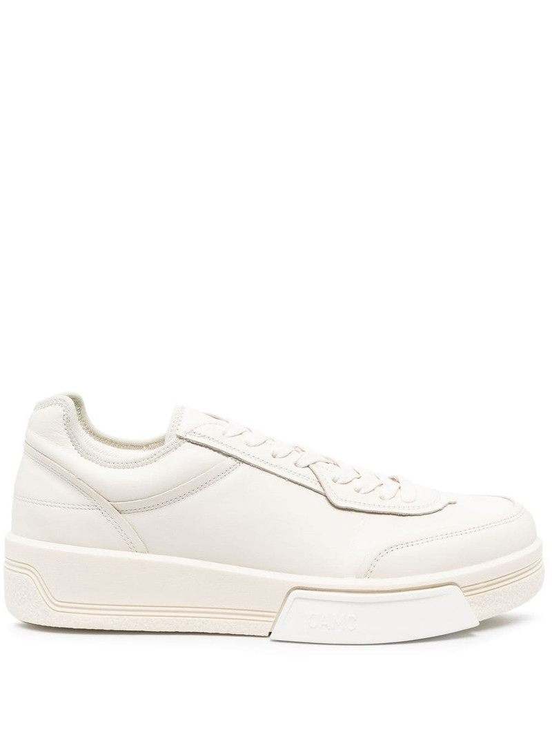 leather low-top trainers 1