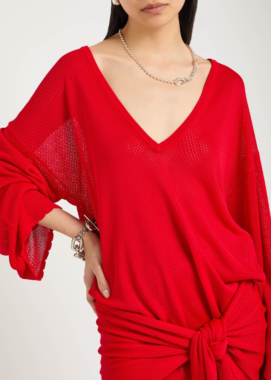 The Attico Pointelle Knit Mini Dress - 5