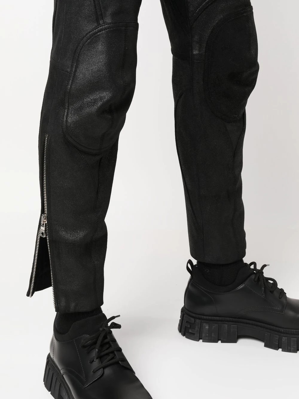 zip-detail skinny-cut trousers - 5