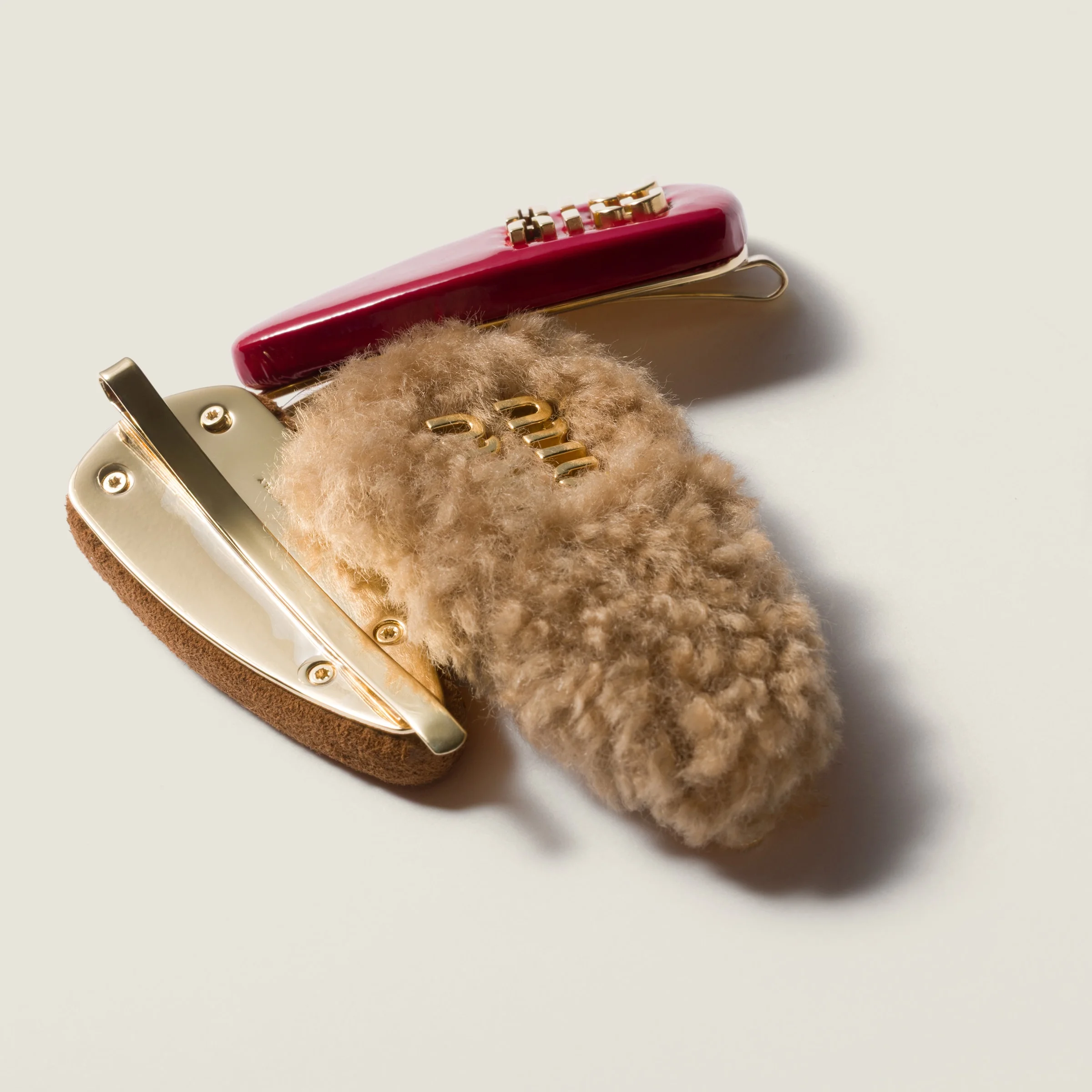 Miu Miu shearling hair clips White Hair Clip Set | Miu Miu main image 2