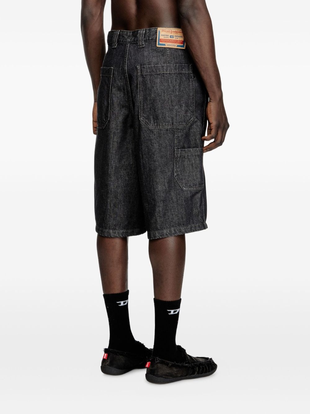 D-Livery-W utility-pocket denim shorts - 4