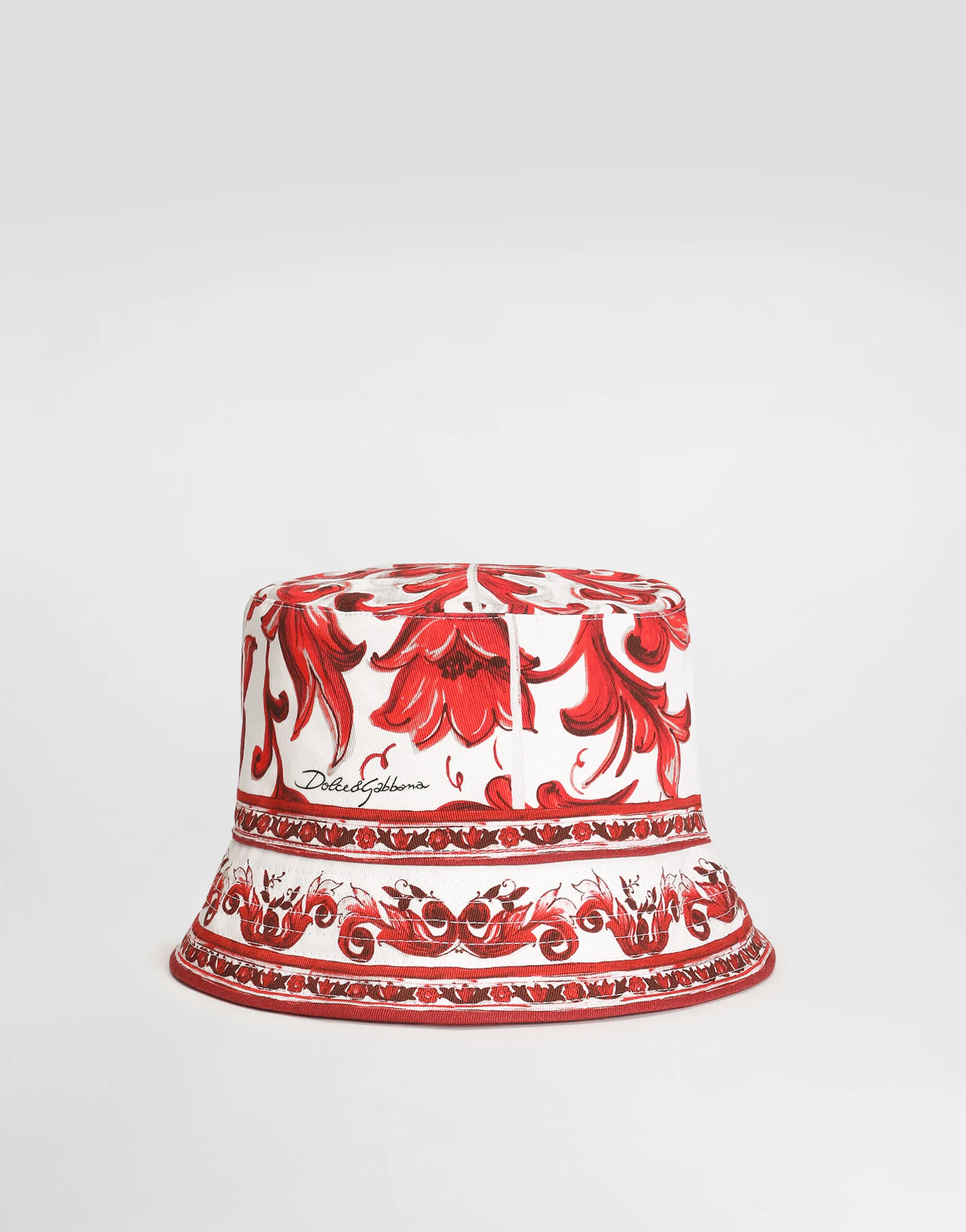 Majolica-print drill hat - 1