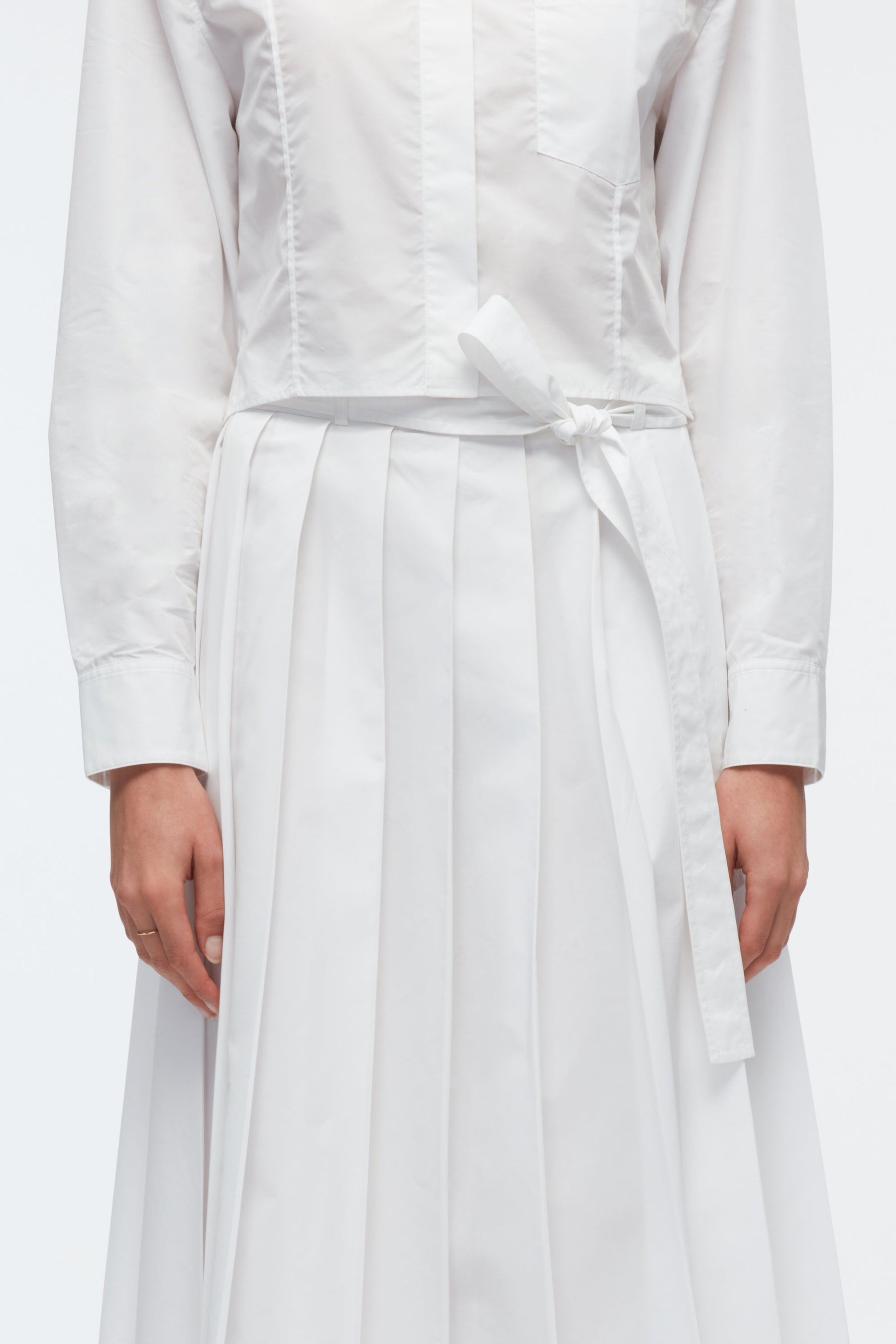 Knife Pleat Belted Skirt - 5