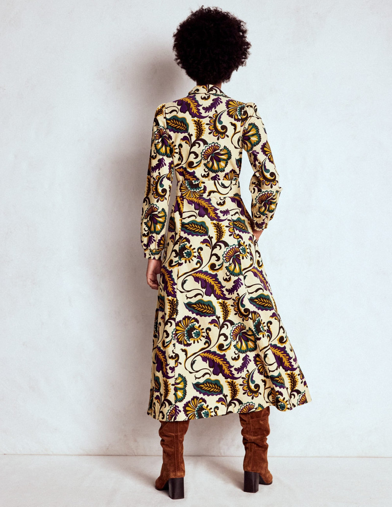 Clara Cord Midi Dress-Multi, Ornate Meadow 4