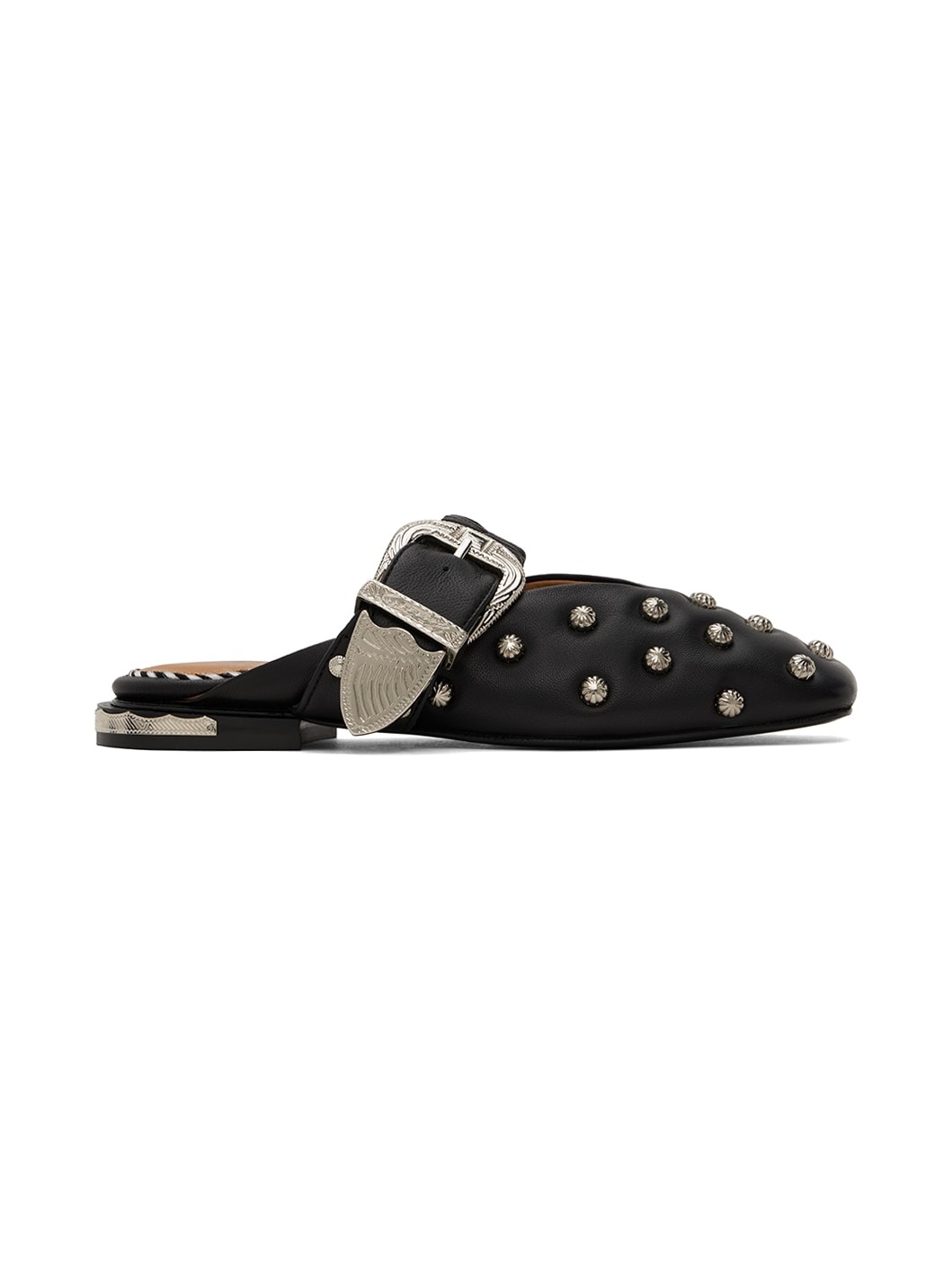 Black Studded Slippers - 1