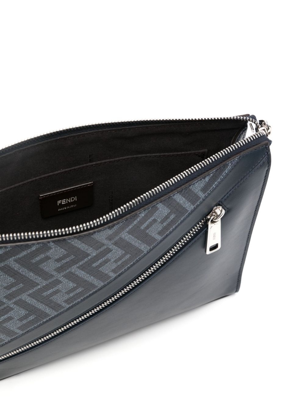 Diagonal leather clutch bag - 5
