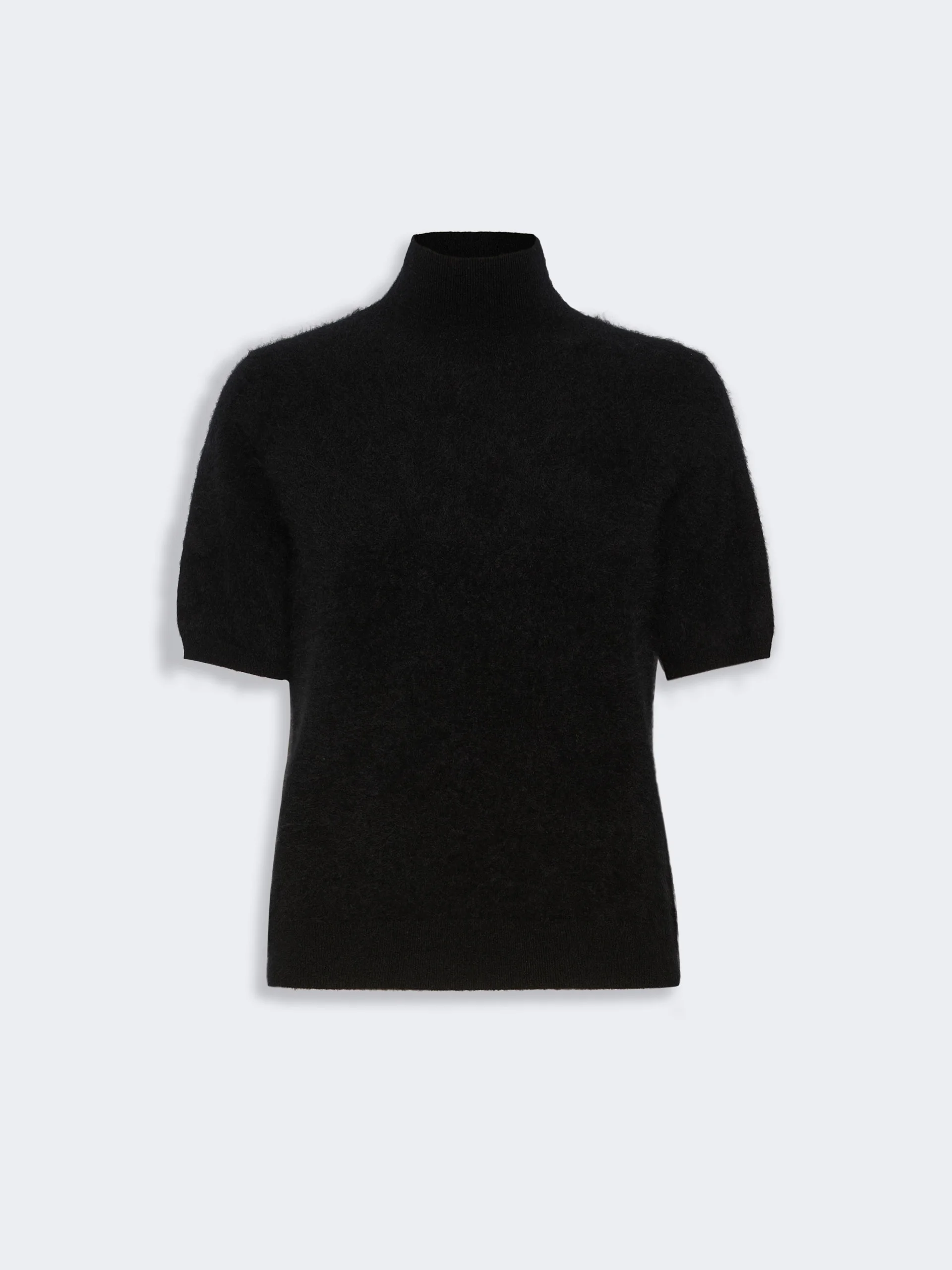 BUONO Brushed wool yarn polo-neck sweater - BLACK - 1