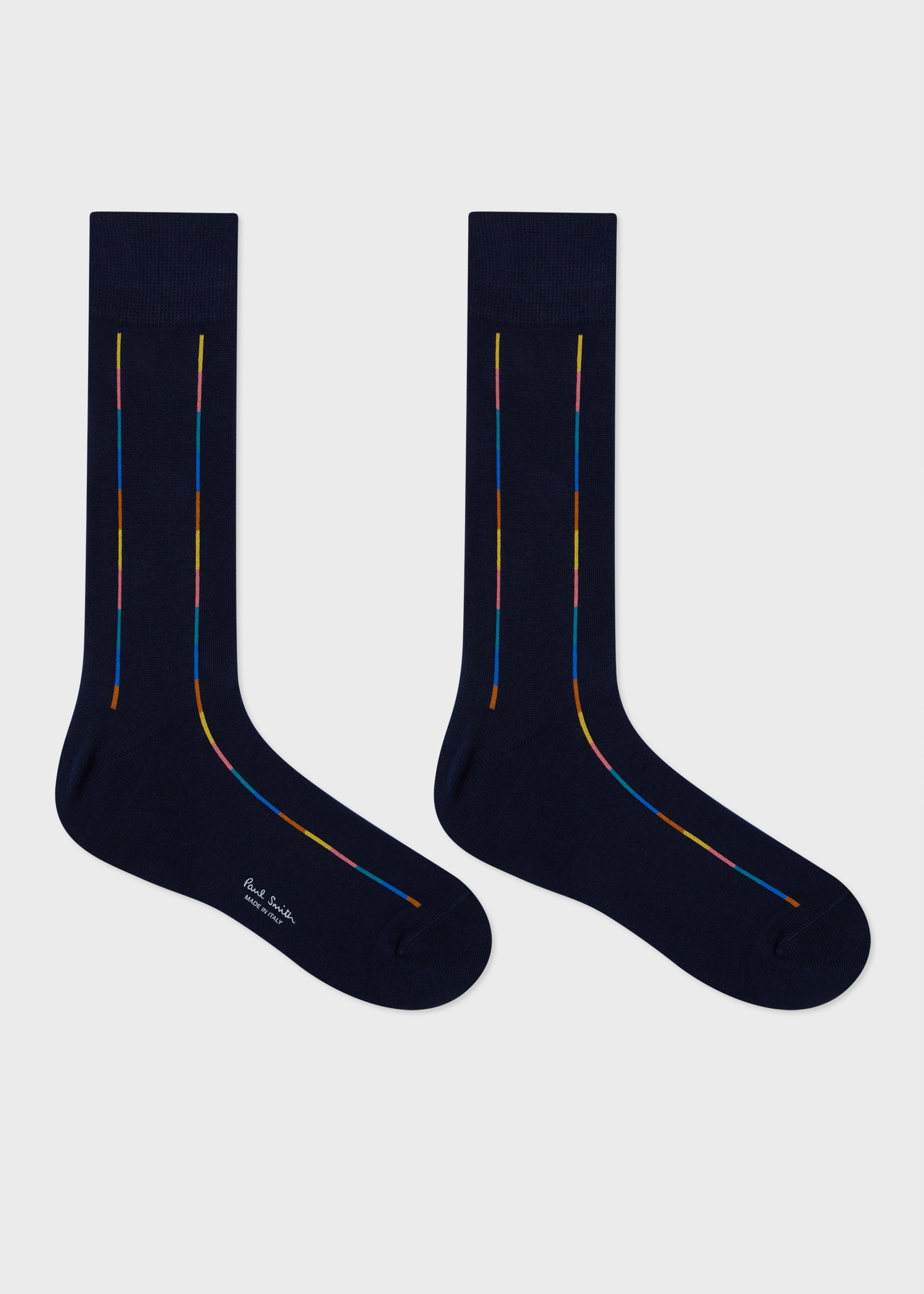 Dark Navy Thin 'Artist Stripe' Socks - 2