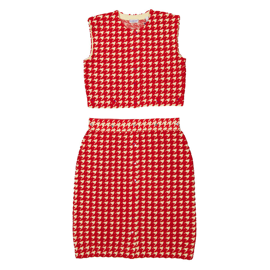 Burberry Sleeveless Houndstooth Pattern Dress - 7