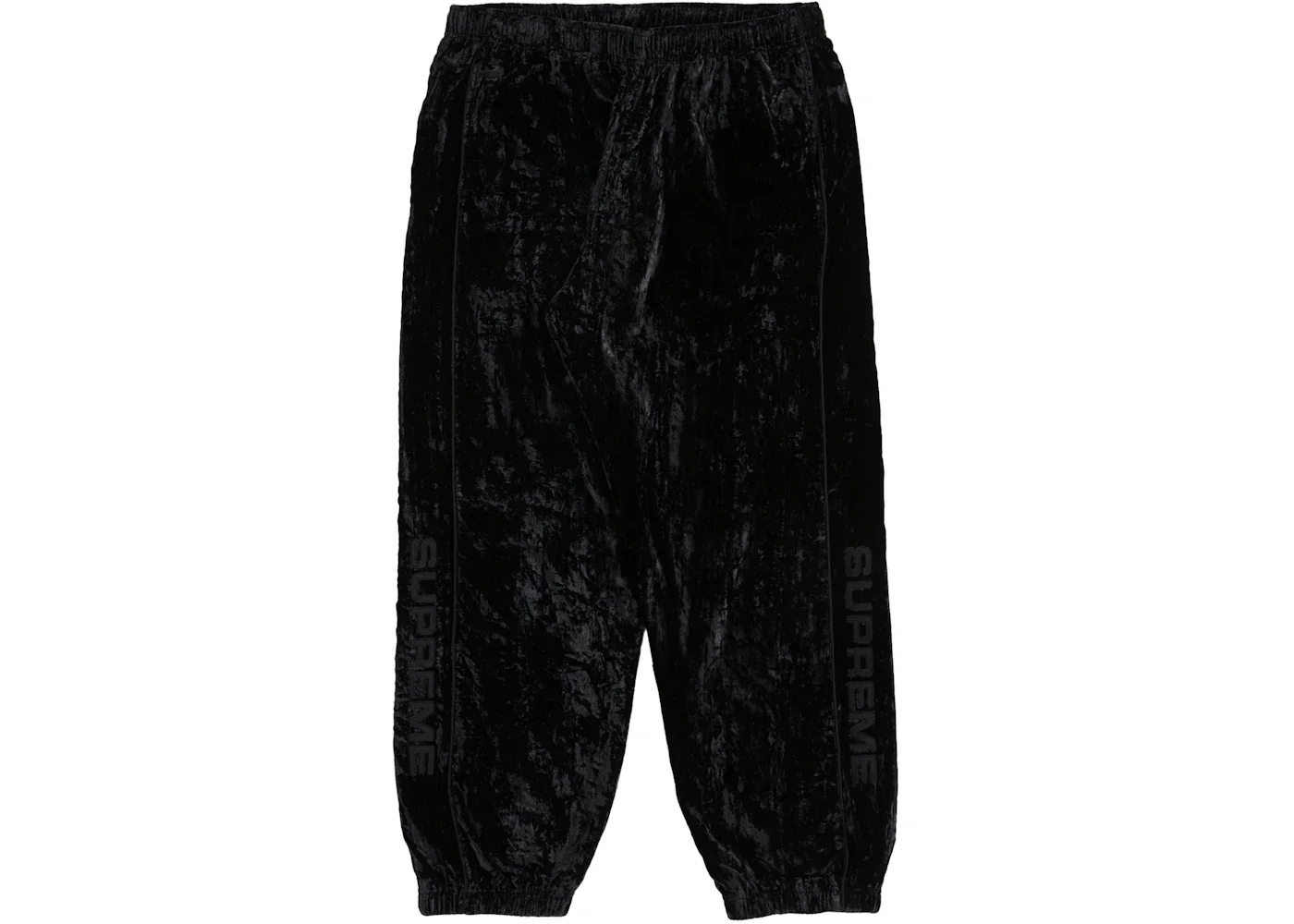 Supreme Crushed Velvet Track Pant Black - 1