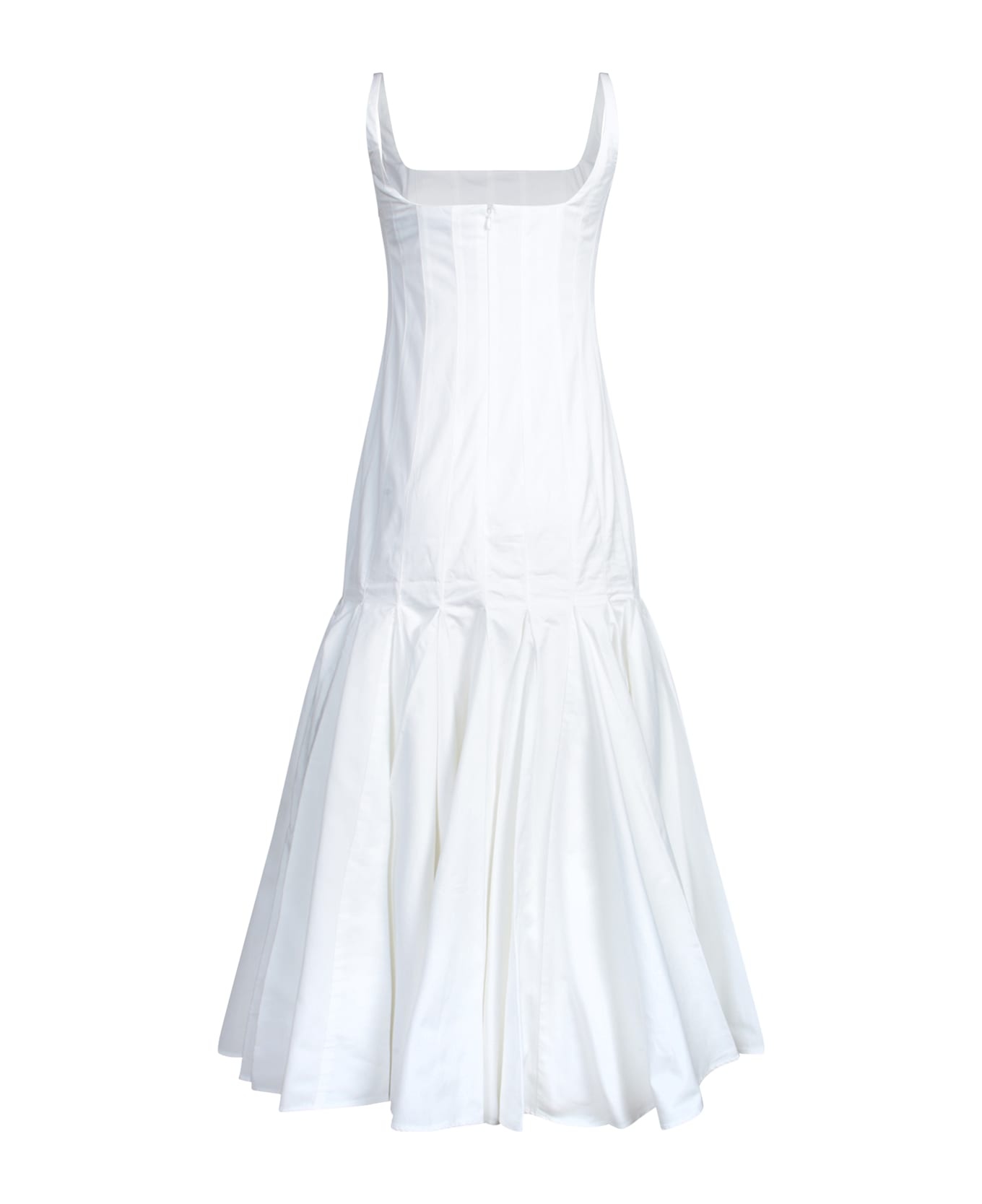 'la Robe Agave' White Sleeveless Long Dress With Square Neck And Flared Hem In Cotton Blend Woman - 2